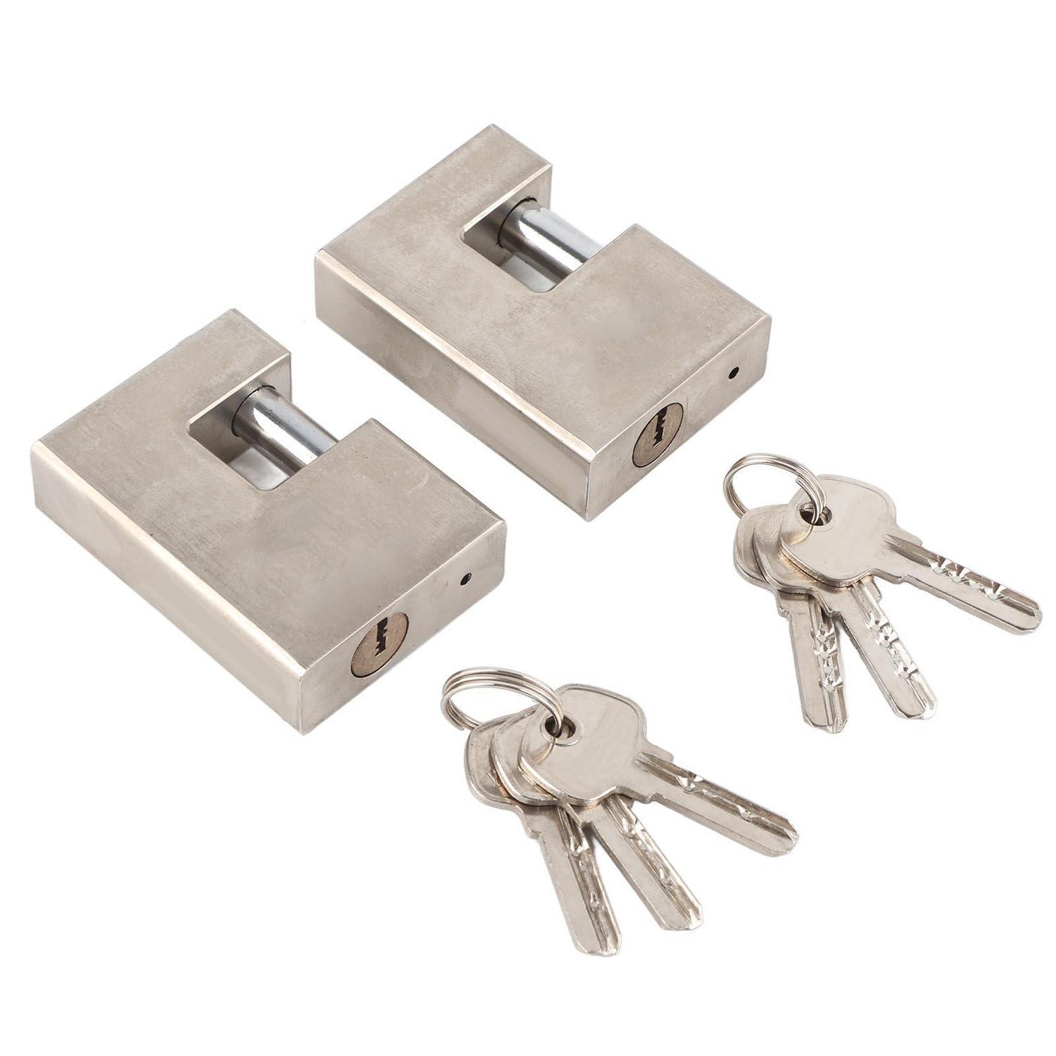2x Vorhängeschloss D-form Mit 8 Schlüsseln, Robust, Wasserdicht, Rostfrei