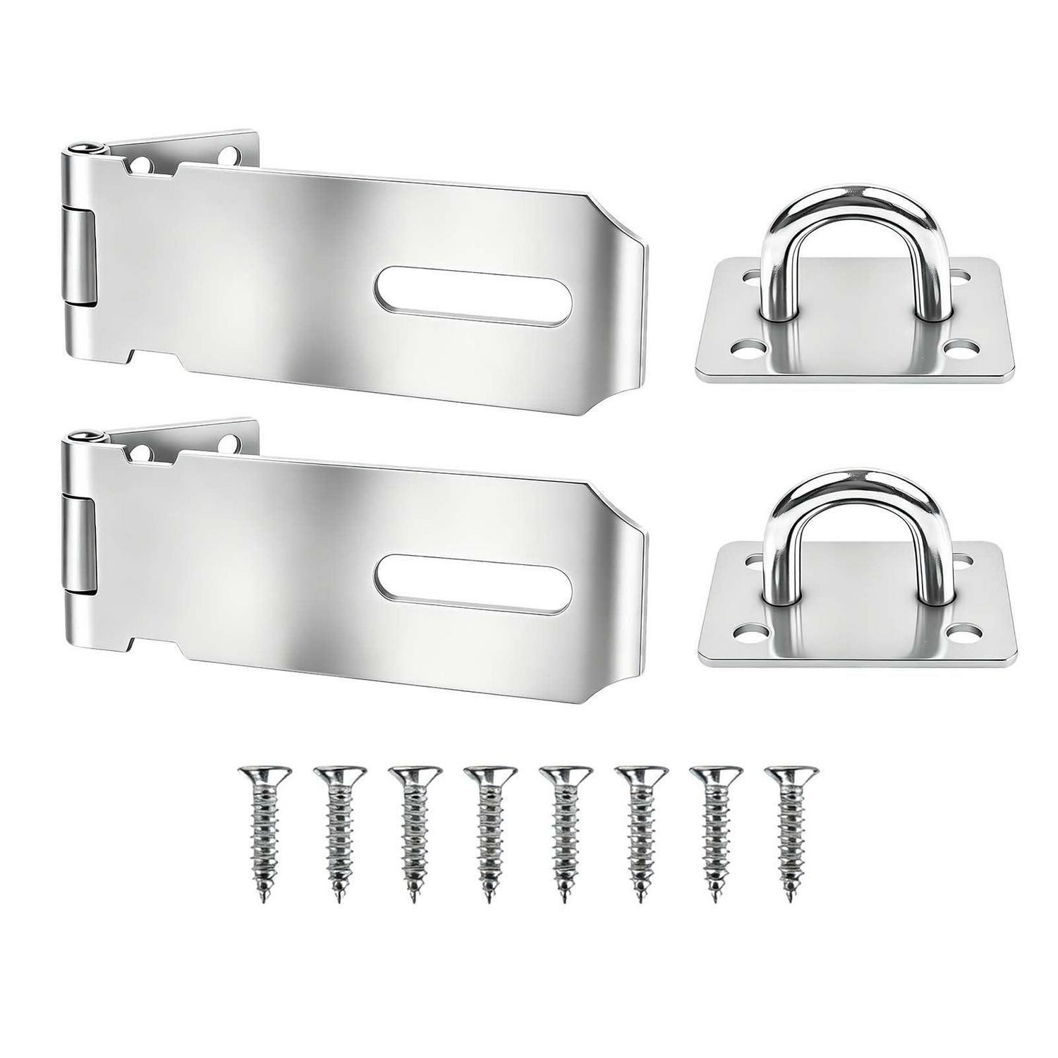 2er Set Edelstahl Überfalle Riegel Abschließbar Für Türen & Tore