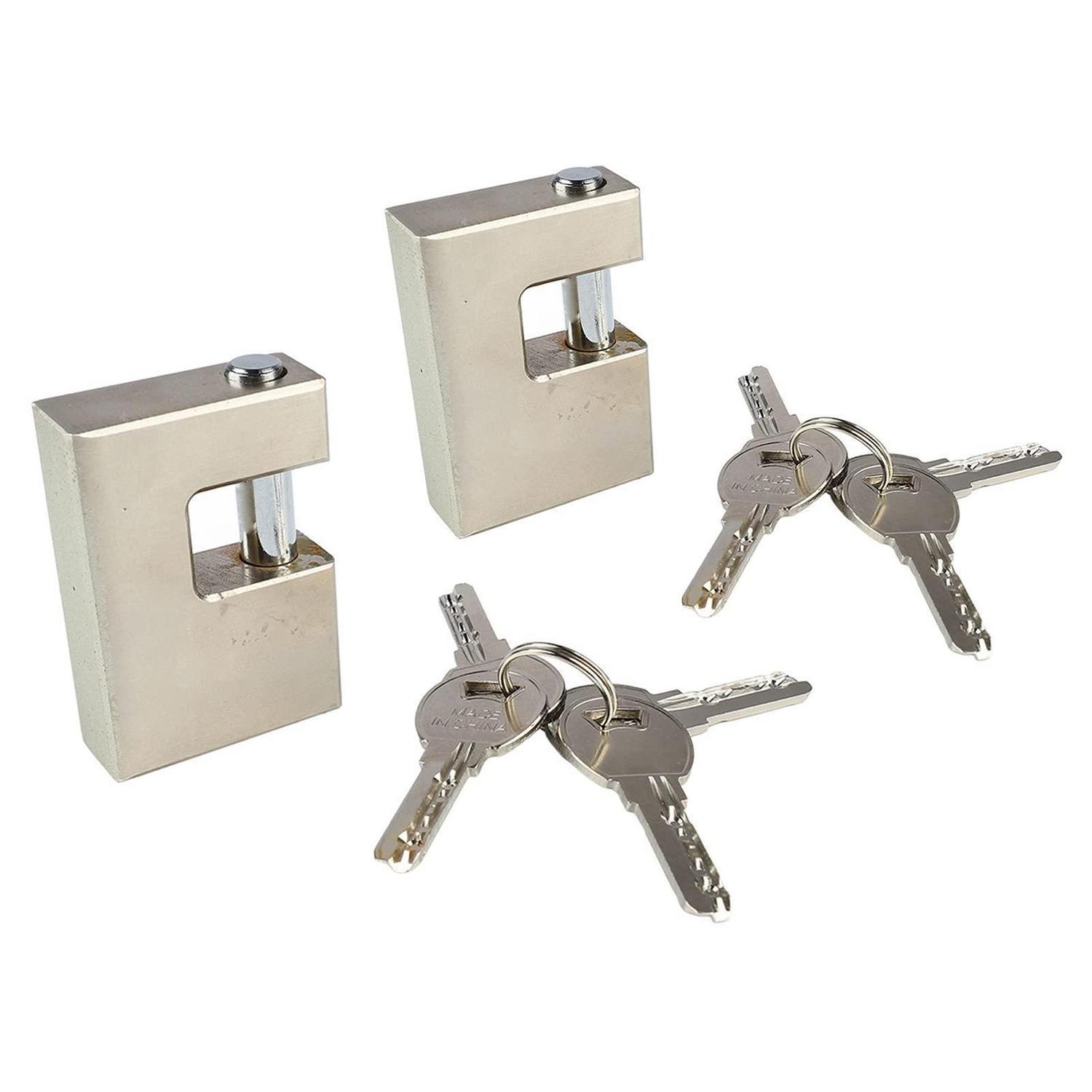 2x D-form Vorhängeschloss Messing, Wasserdicht, Rostfrei, 6 Schlüssel