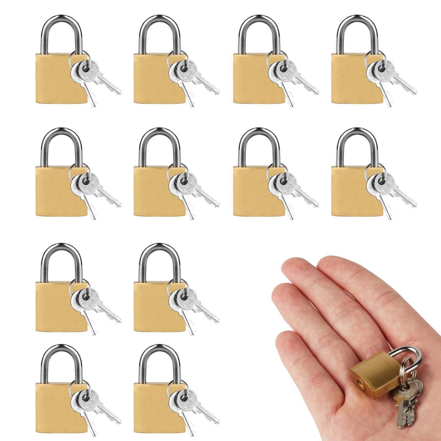 12er Set Kleine Vorhängeschlösser Mit Schlüssel, 20mm Spindschlösser Für Schränke & Koffer
