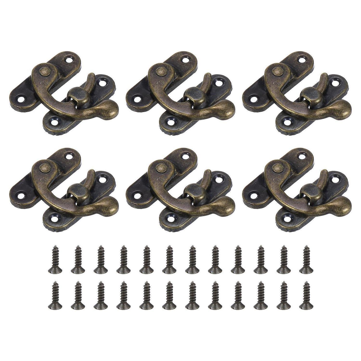 6er Set Antike Vorhängeschloss Spannverschlüsse 37x43mm Bronze Mit Schrauben