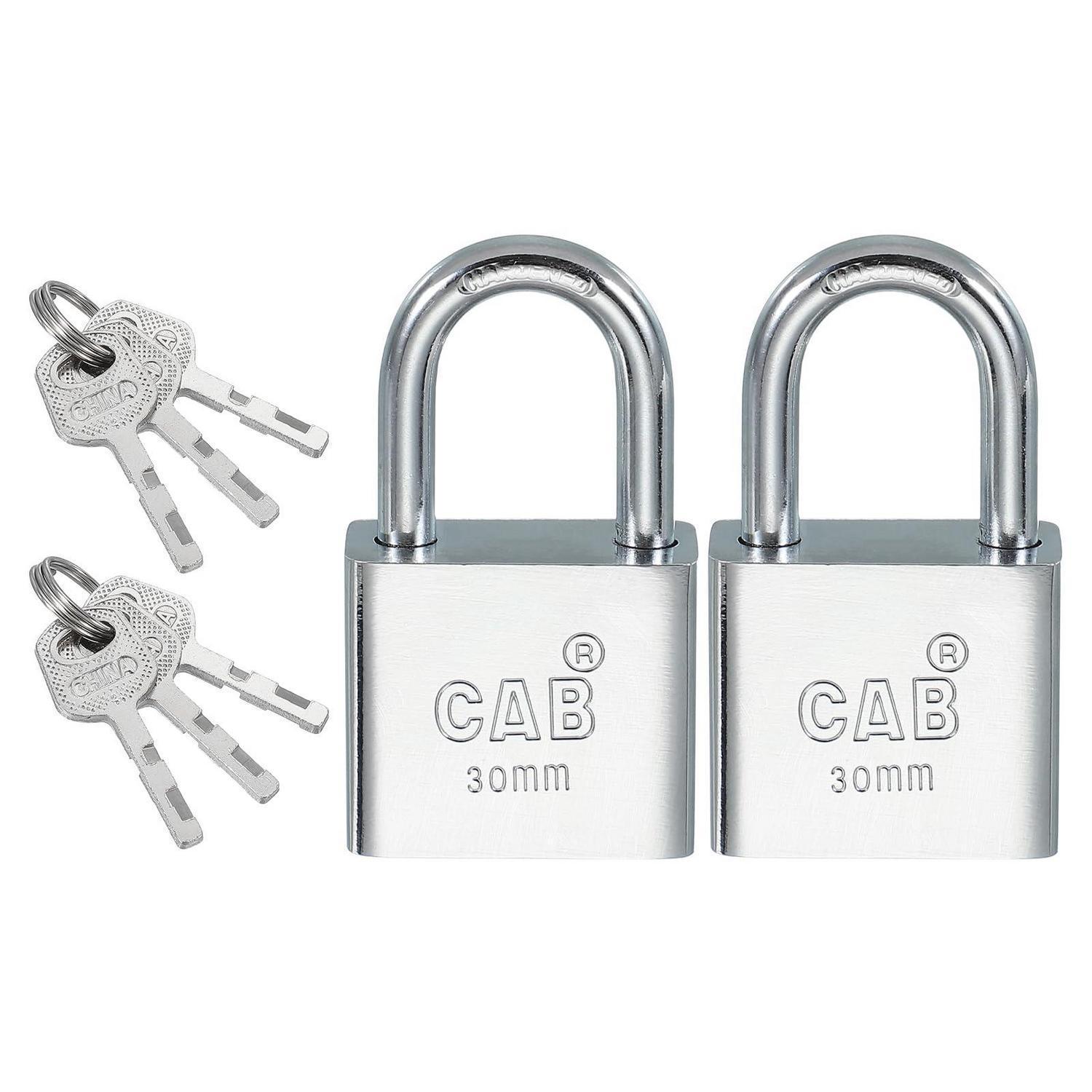 2er Set Vorhängeschloss 30mm Edelstahl, Gehärteter Bügel, Verschiedenschließend, Für Innen & Außen