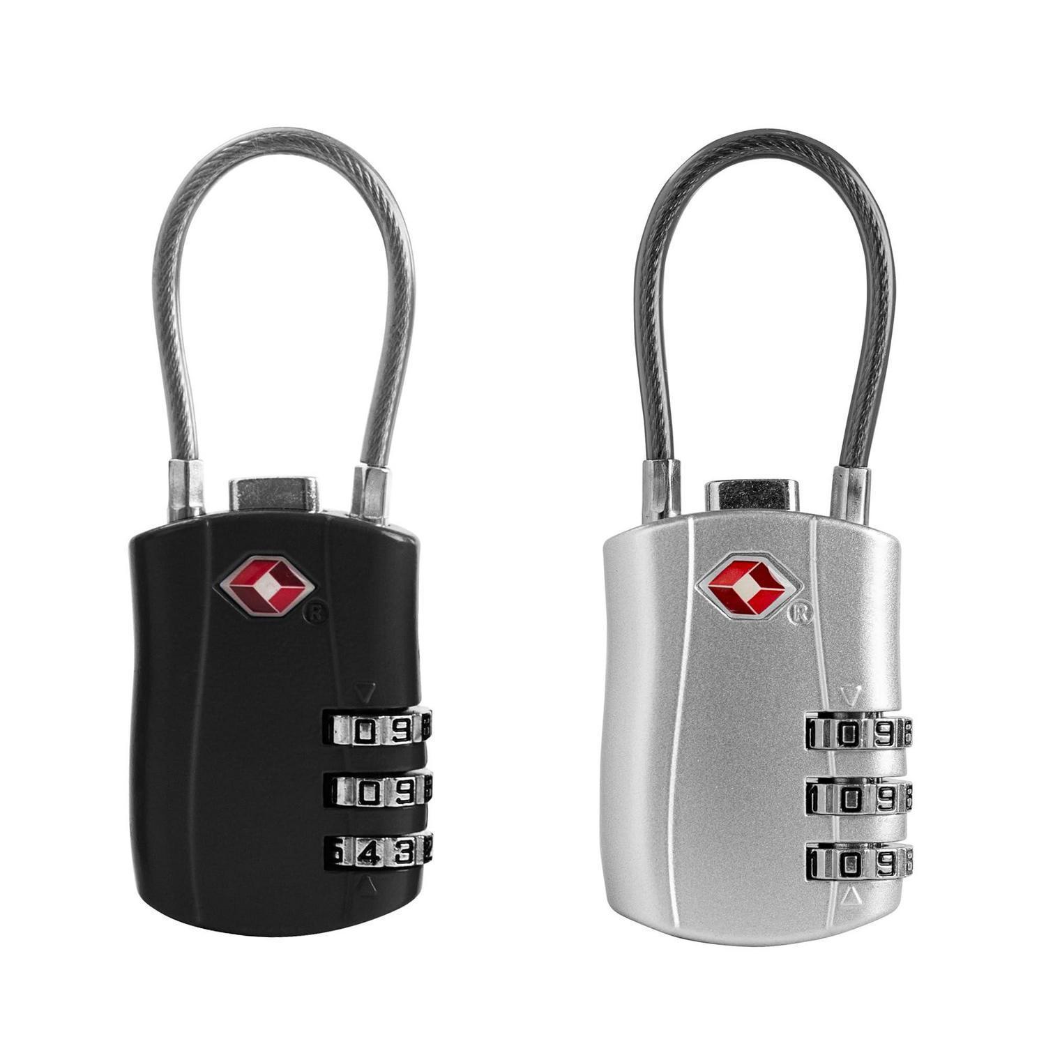 Tsa Kofferschloss Mit Zahlencode, 3-stellig, Silber-schwarz, Für Koffer & Gepäck