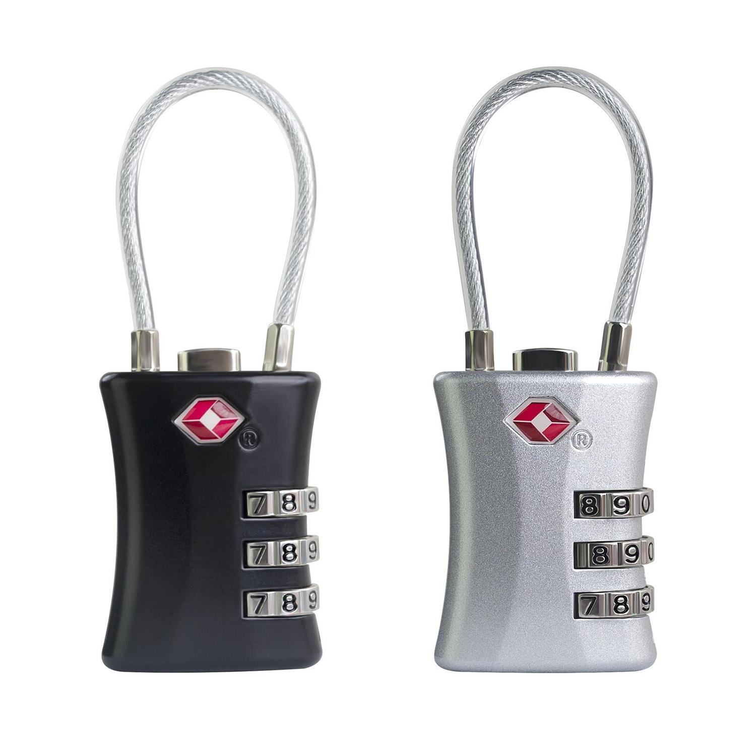 Tsa Zahlenschloss Für Koffer, Rucksack, Fitnessstudio, Waffenkoffer – 3-stellig, Schwarz & Silber
