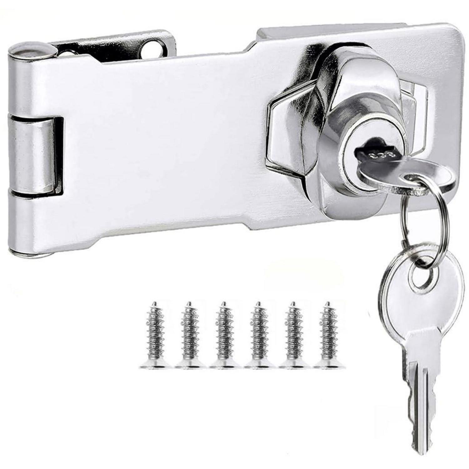 Vorhängeschloss Hasp Mit Schlüssel, 7,6 Cm, Silberfarben, Für Schuppen, Türen, Schränke