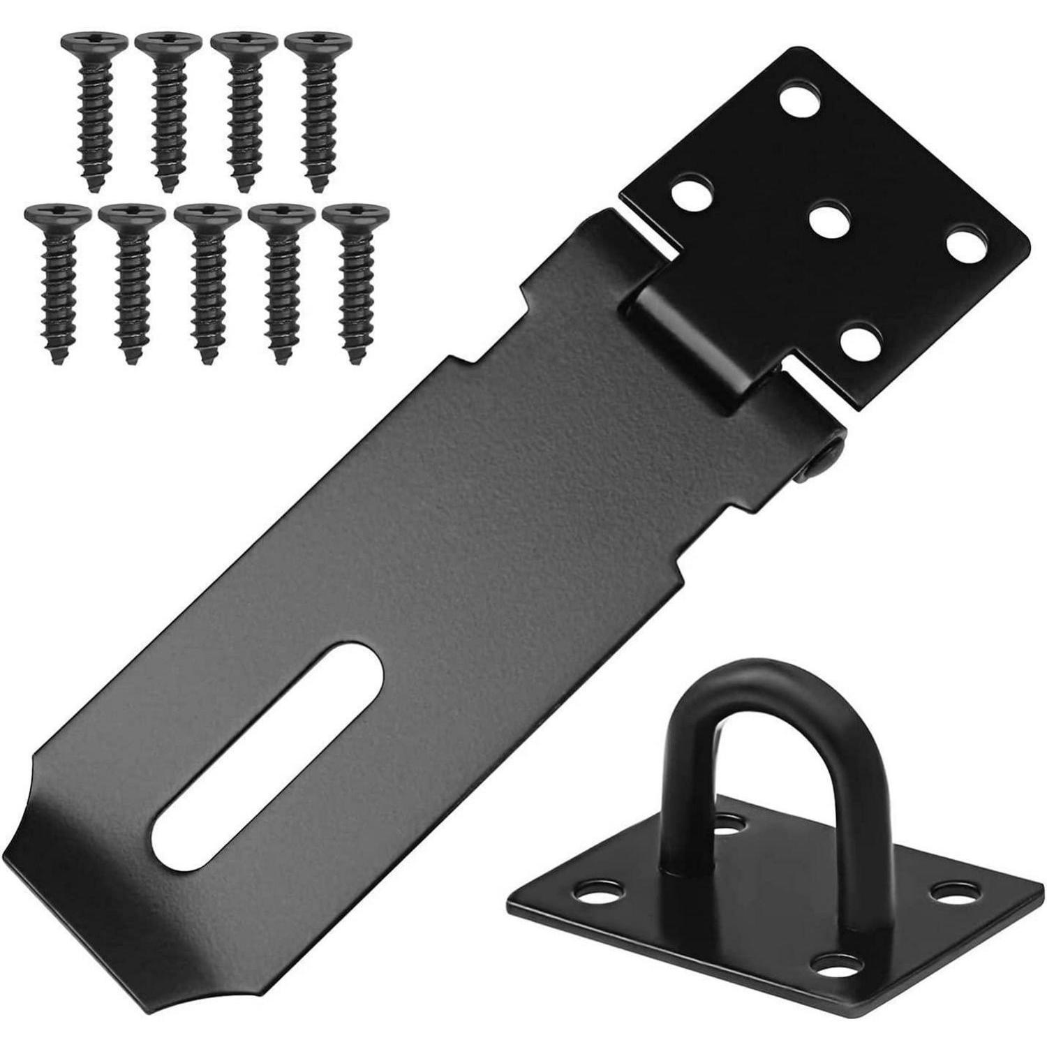 Edelstahl Haspel Mit Vorhängeschloss-öse, 105mm, Schwarz, Für Türen & Schränke