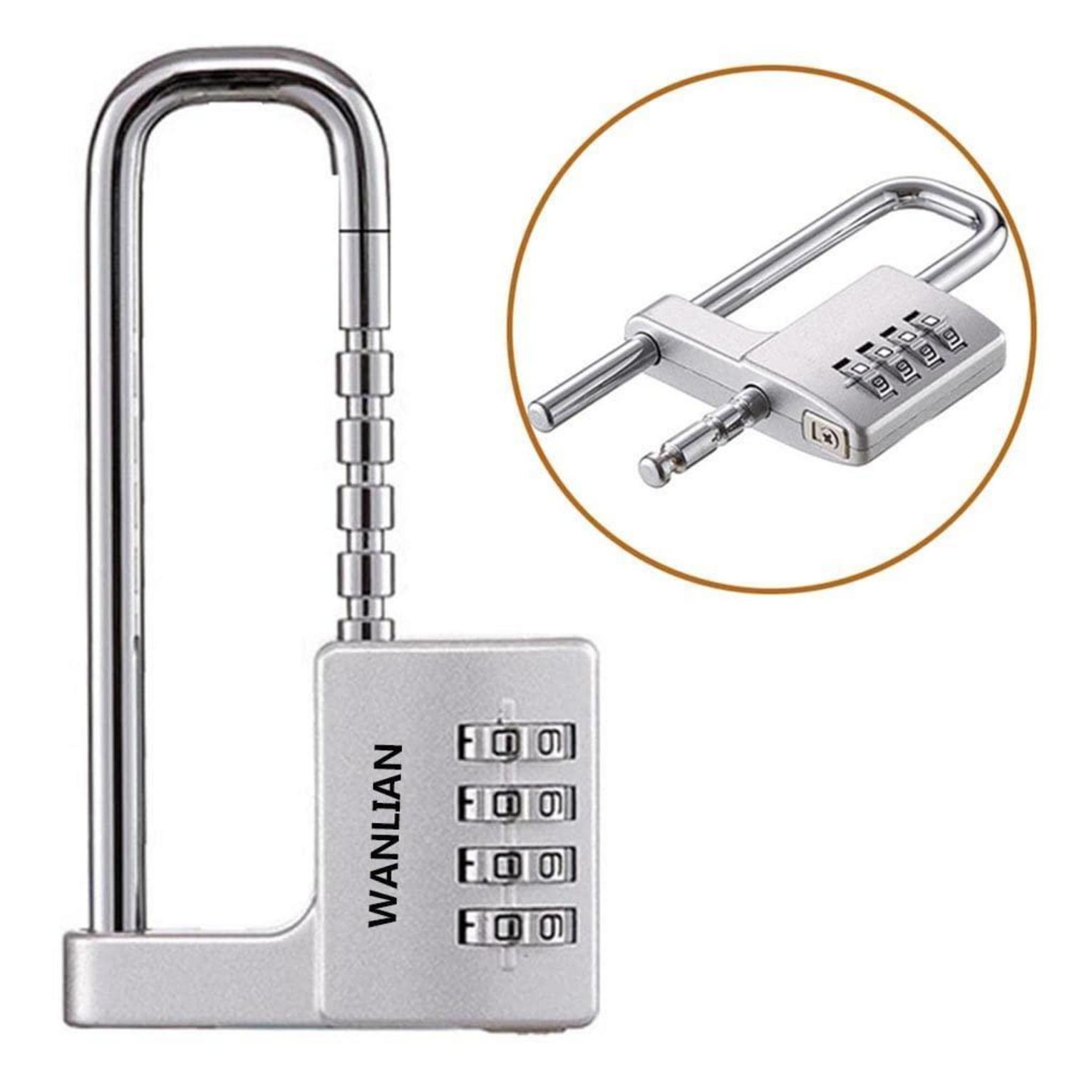 Zahlenschloss Vorhängeschloss 4-stellig Zurücksetzbar Für Outdoor, Sport, Werkzeugkasten, Silber