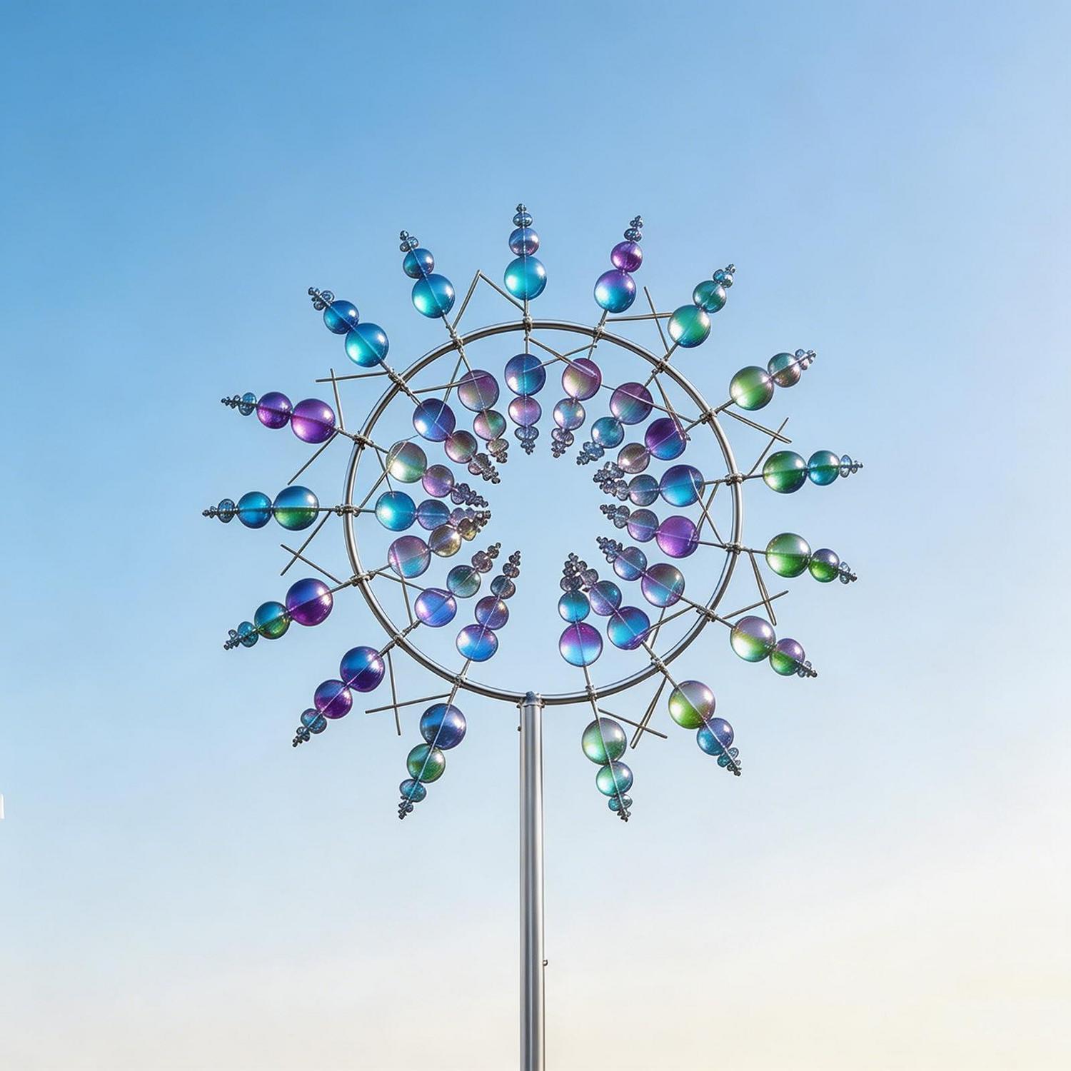 Windspiel Garten Metall 3d Drehbare Blume Wetterfest Für Balkon & Rasen