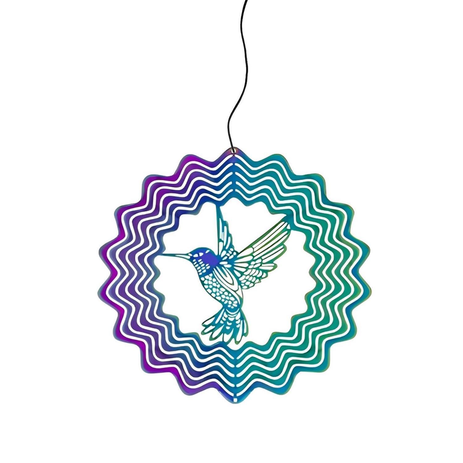 3er Set Windspiel Kolibri 100mm Edelstahl, 3d Deko Garten & Balkon