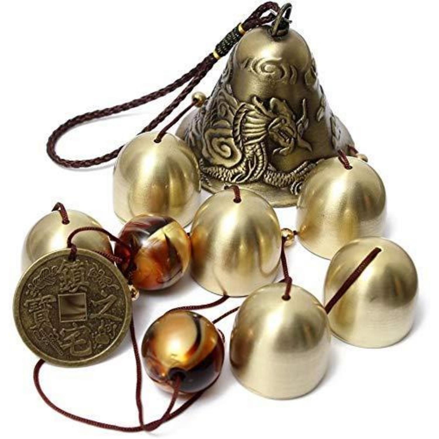 Windspiel Garten Hängend, 5 Bronzeröhren, Klarer Klang, Traditionelle Chinesische Dekoration