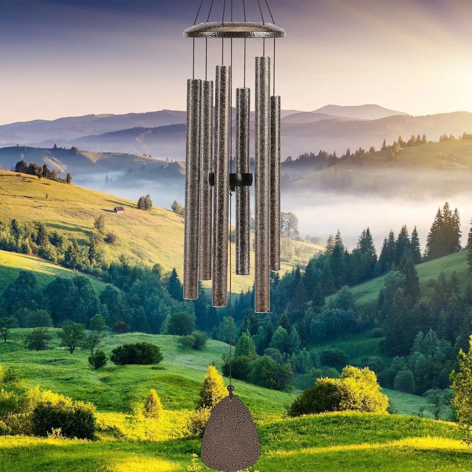 Windspiel Mit 6 Röhren, 81,3 Cm, Für Garten Und Balkon, Kaffee