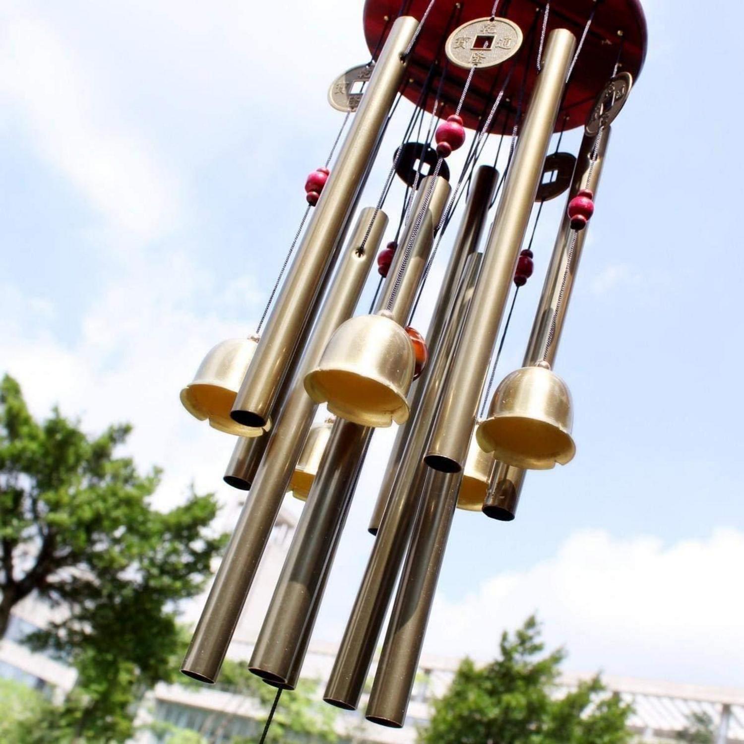 Windspiel Garten 9 Röhren Bronze Mit Klarem Klang, Traditionelle Chinesische Dekoration