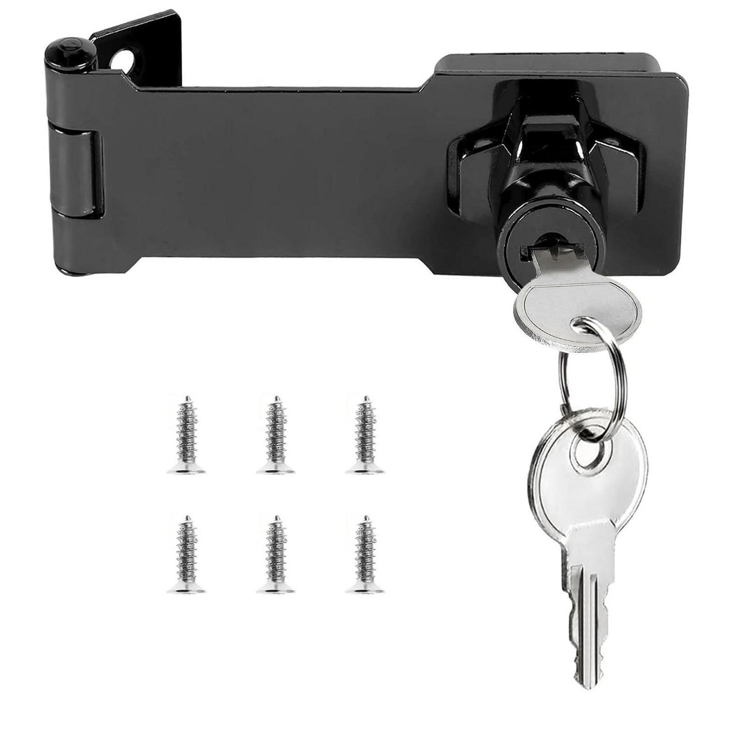 Abschließbare Überfalle 100mm Mit Schlüssel, Rostfreier Stahl, Schwarz