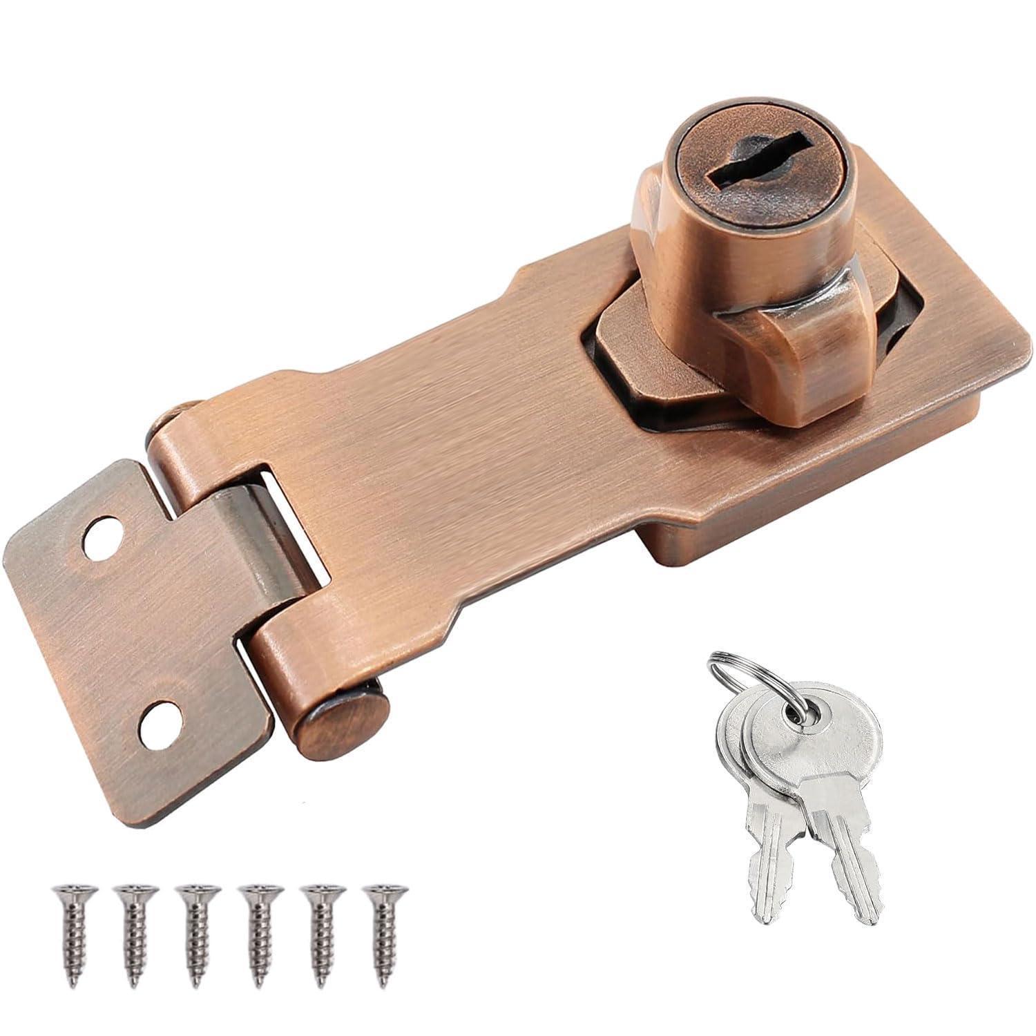 Abschließbare Überfalle Mit Drehknauf, Edelstahl, 4 Zoll, Rotbronze