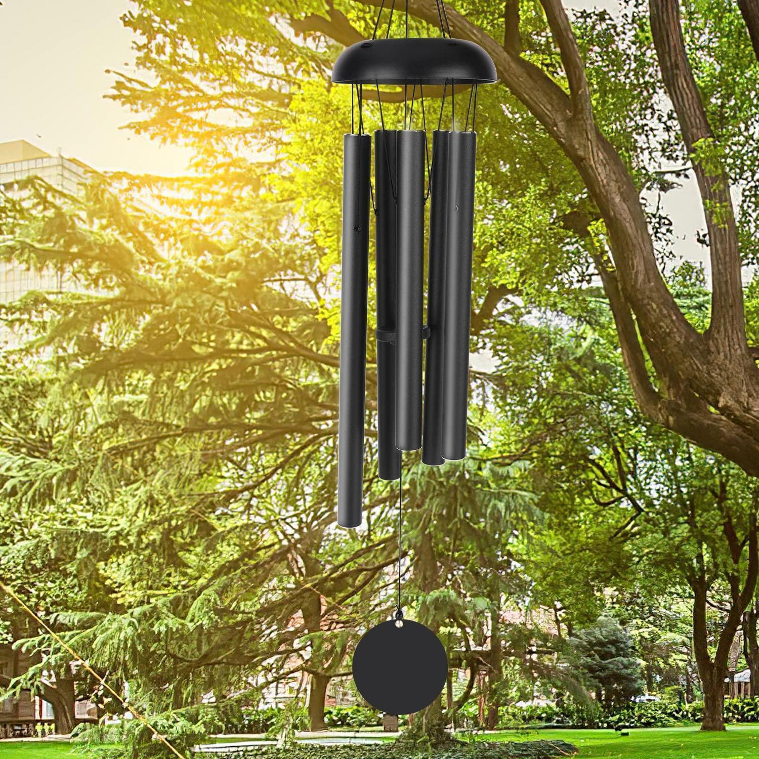 Großes Windspiel 80cm Mit 5 Metallröhren, Tiefer Melodie, Retro-dekor Für Garten & Terrasse