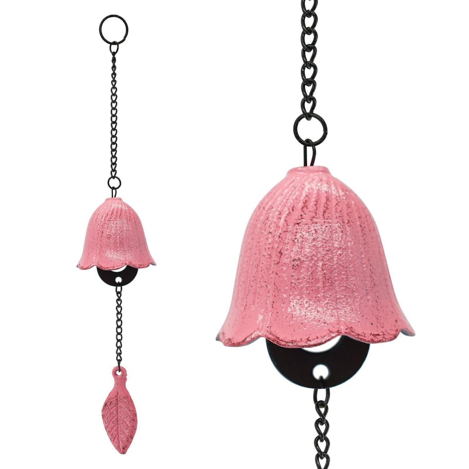 Japanisches Windspiel Mit Blatt-anhänger, Gusseisen, Rosa