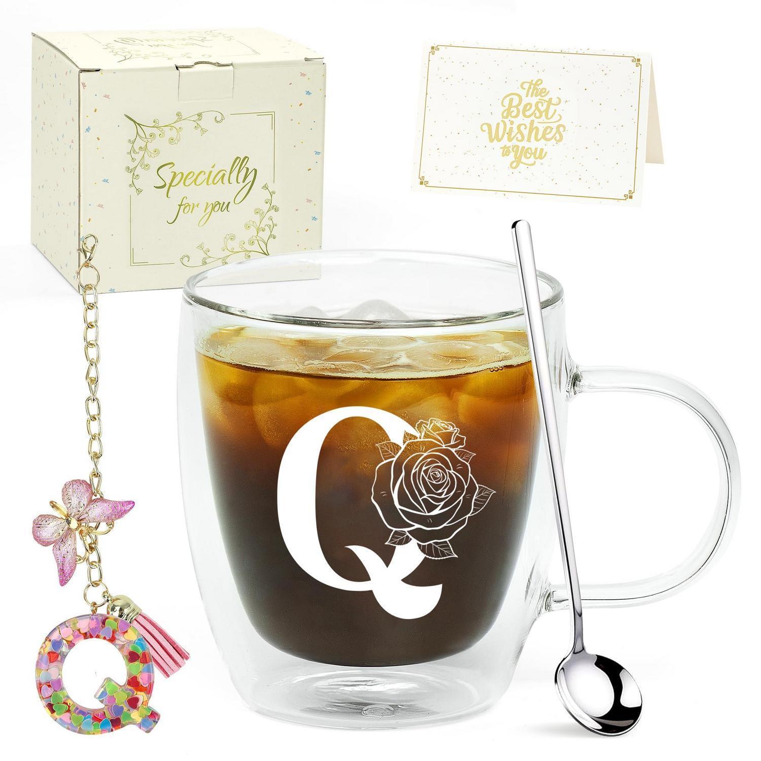 Doppelwandiges Latte Macchiato Glas Mit Initialen, Geschenkset