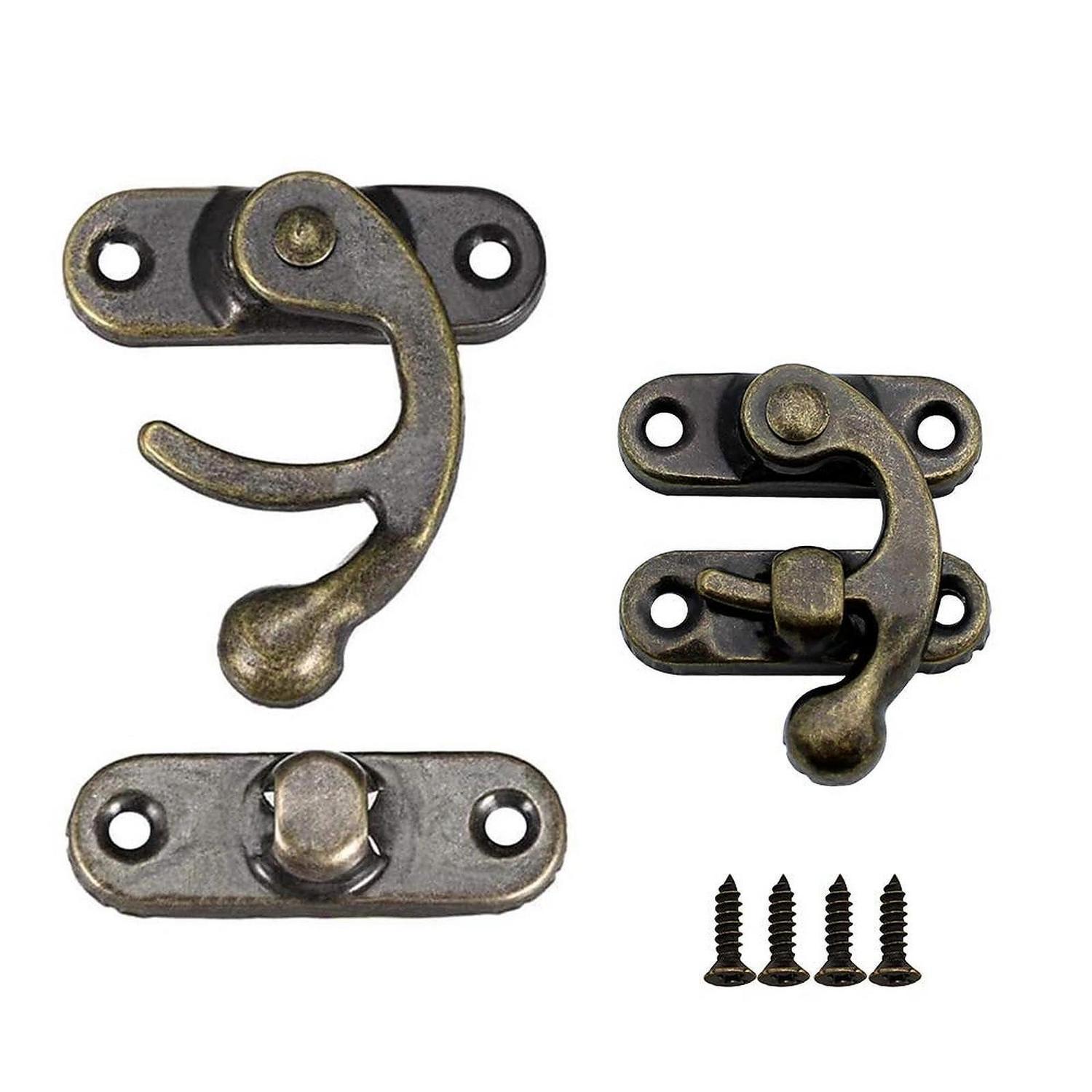 20x Antike Haspel Mit Haken, Bronzefarben, Eisen, Für Holzkisten
