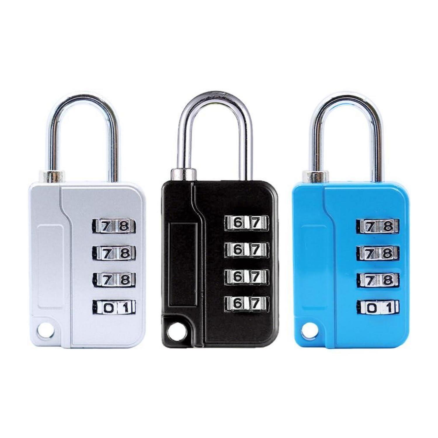 3er Set 4-stelliges Zahlenschloss Für Schließfächer Und Gepäck, Robust, 3 Farben