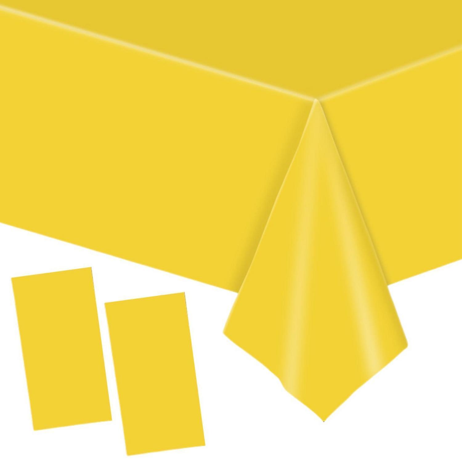2er Set Einweg Tischdecke Gelb 137x274cm Wasserdicht Für Partys