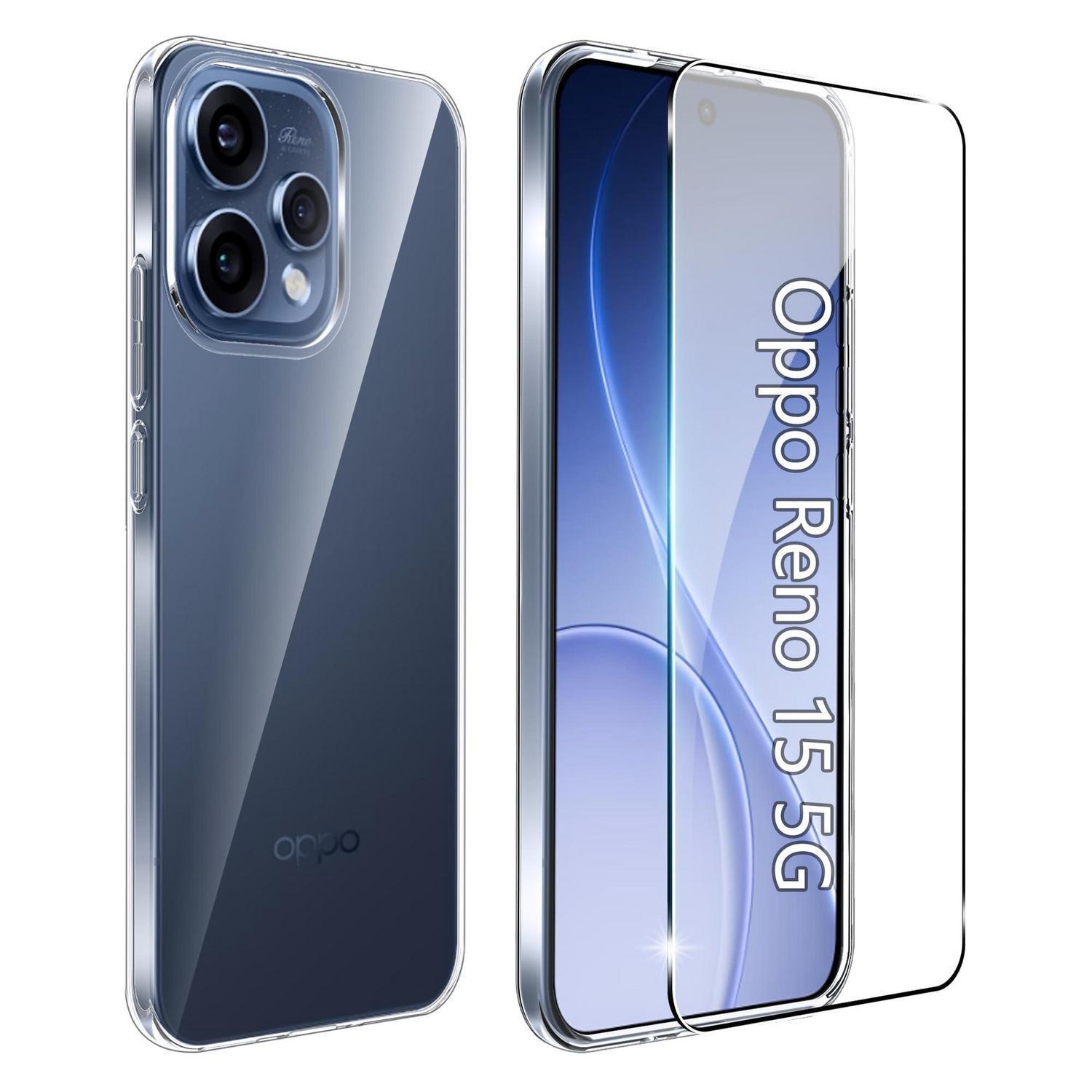 Handyhülle Für Oppo Reno 15 5g + Schutzfolie, Transparent, Tpu