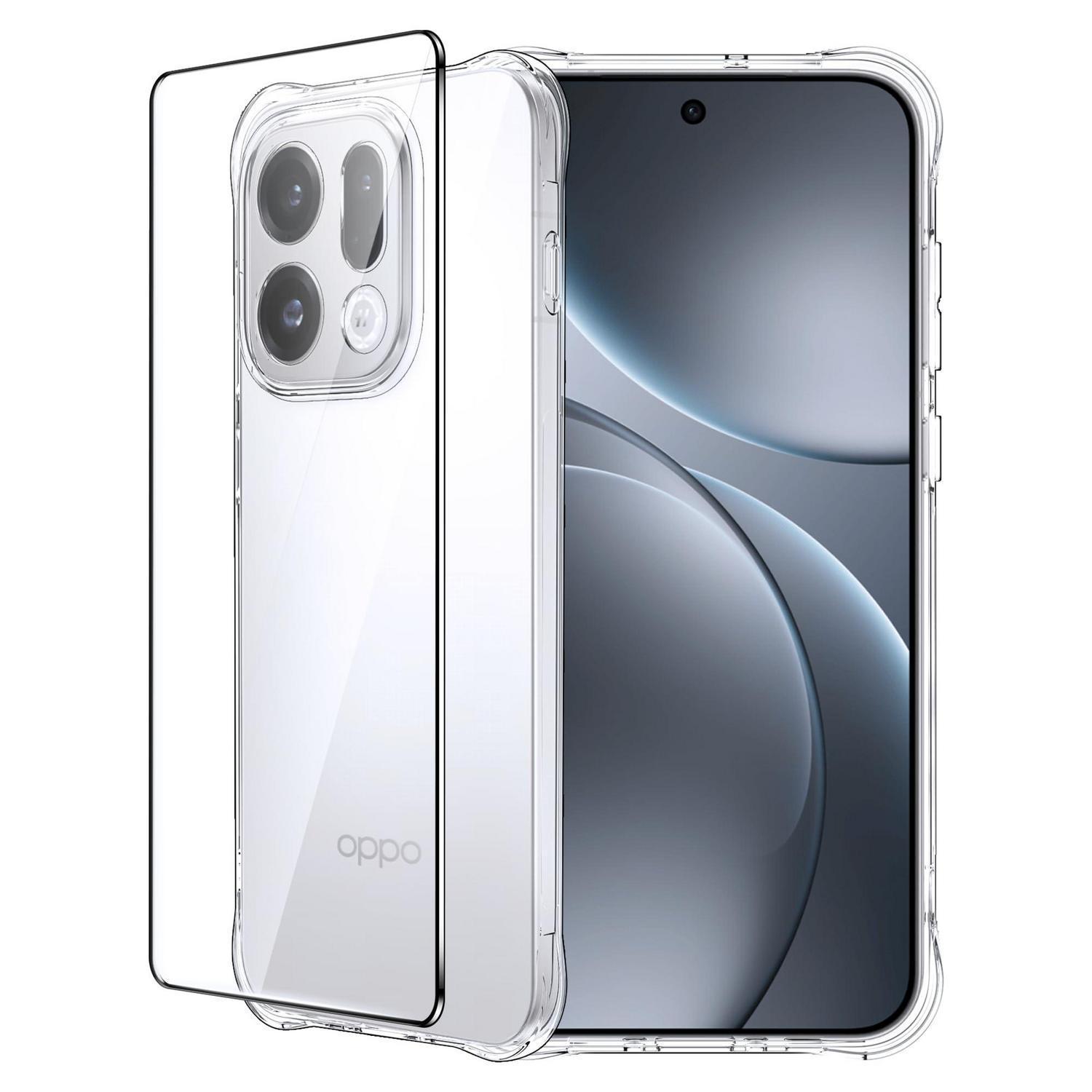 Handyhülle Für Oppo Find X9 + Schutzfolie, Transparent, Tpu