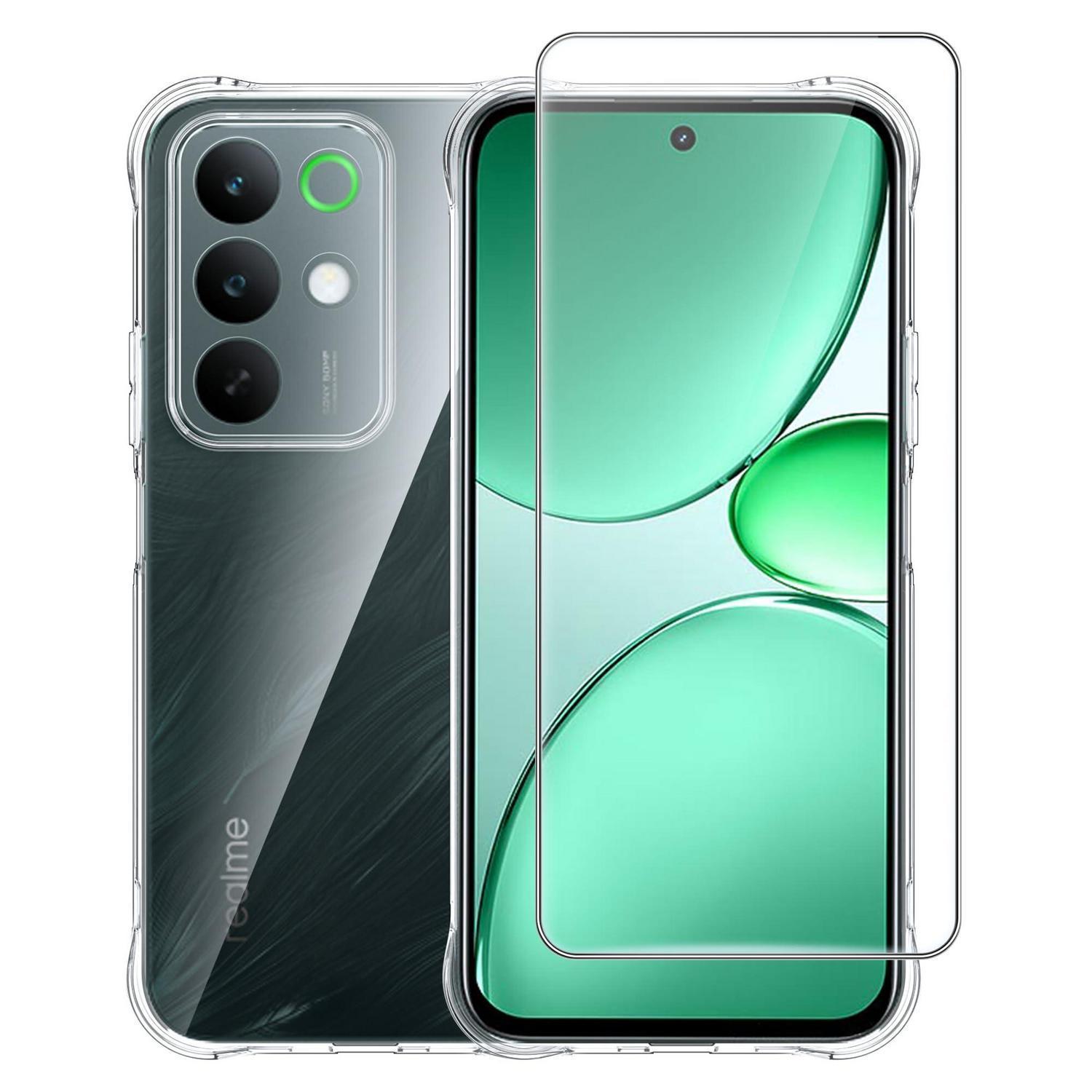 Handyhülle Realme C85 5g/4g + Schutzfolie, Transparent, Tpu