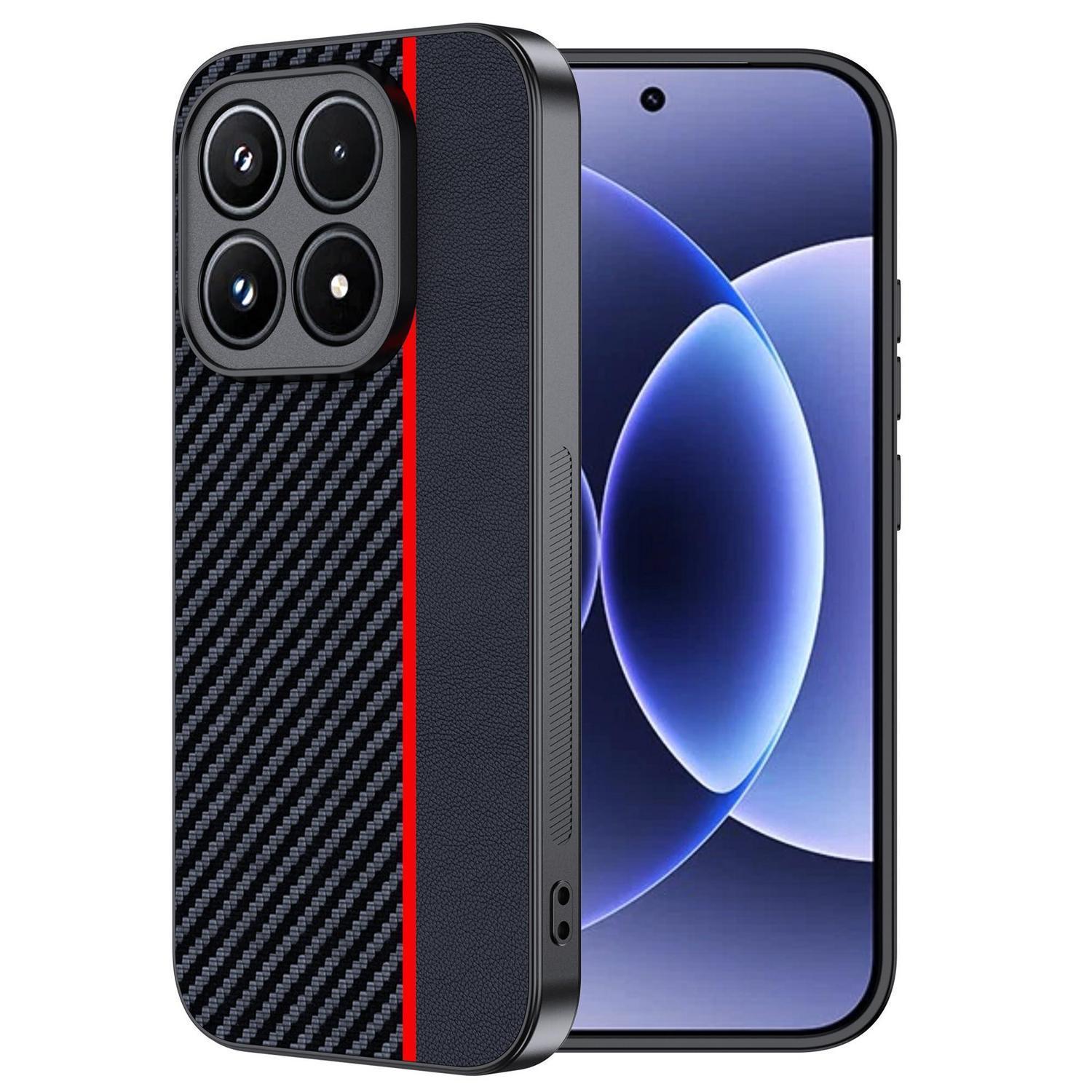 Xiaomi 17 5g Hülle, Wasserdicht & Stoßfest, Carbonfaser, Rot/schwarz