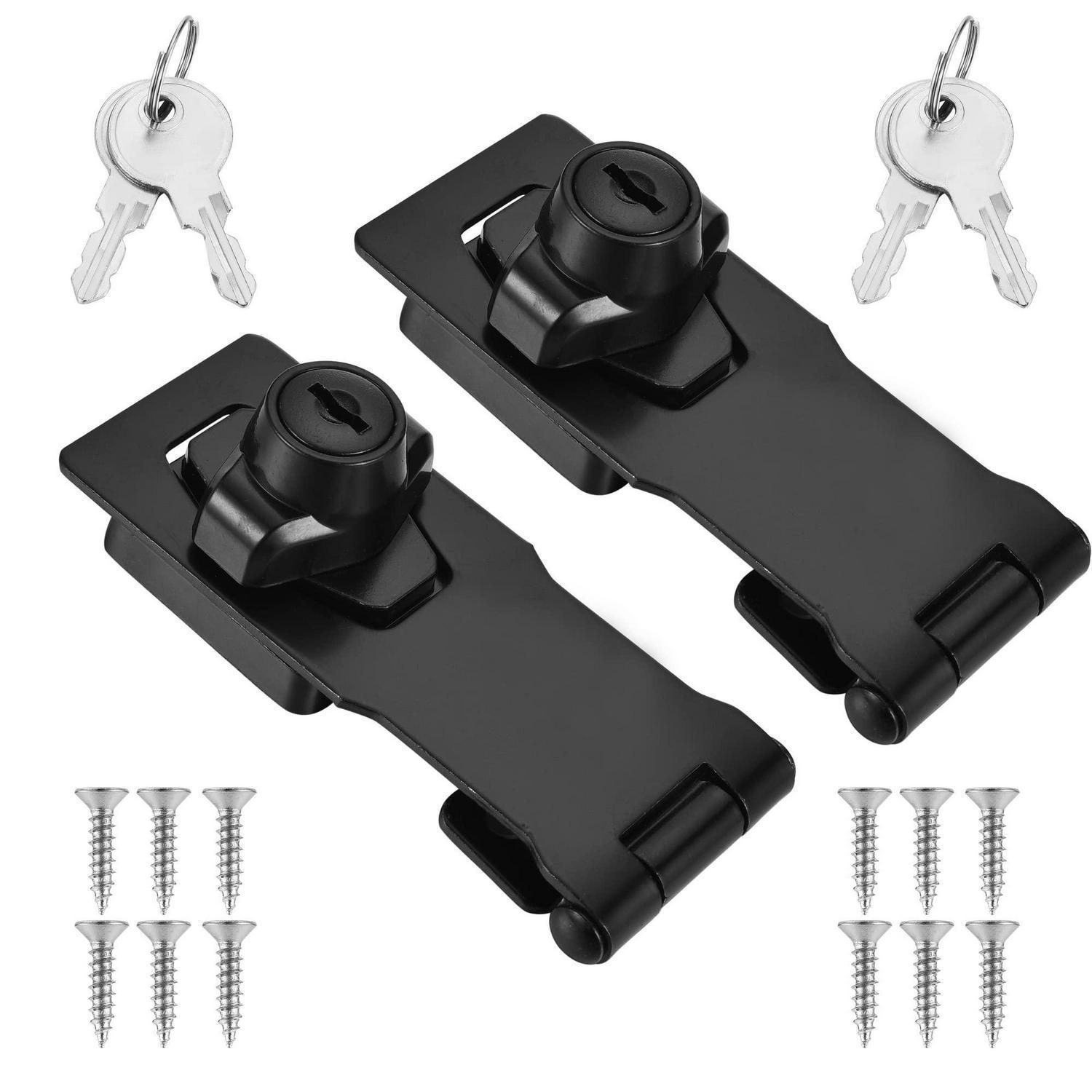2x Abschließbare Überfalle 119mm Mit Schloss Und Schlüsseln, Schwarz