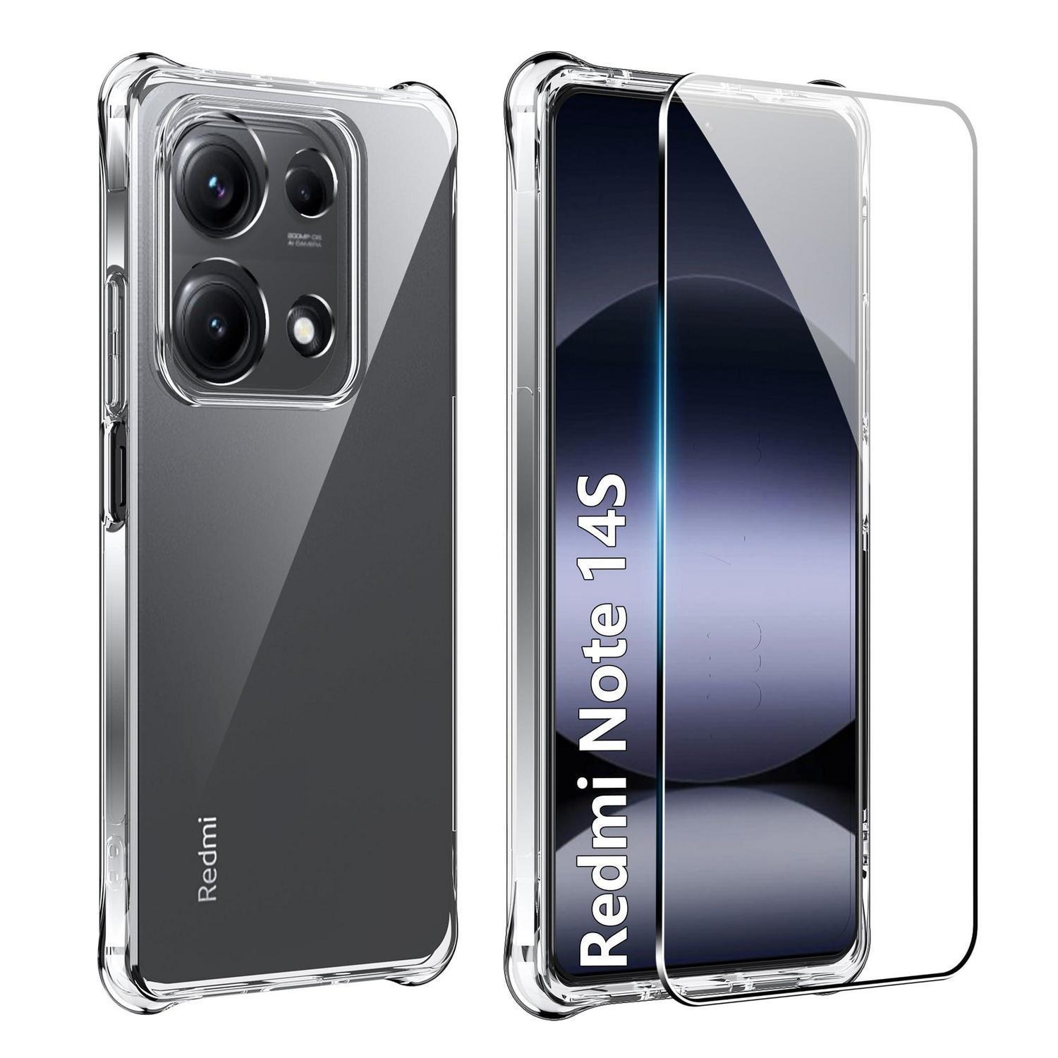 Schutzhülle Für Redmi Note 14s + Folie, Transparent, Stoßfest