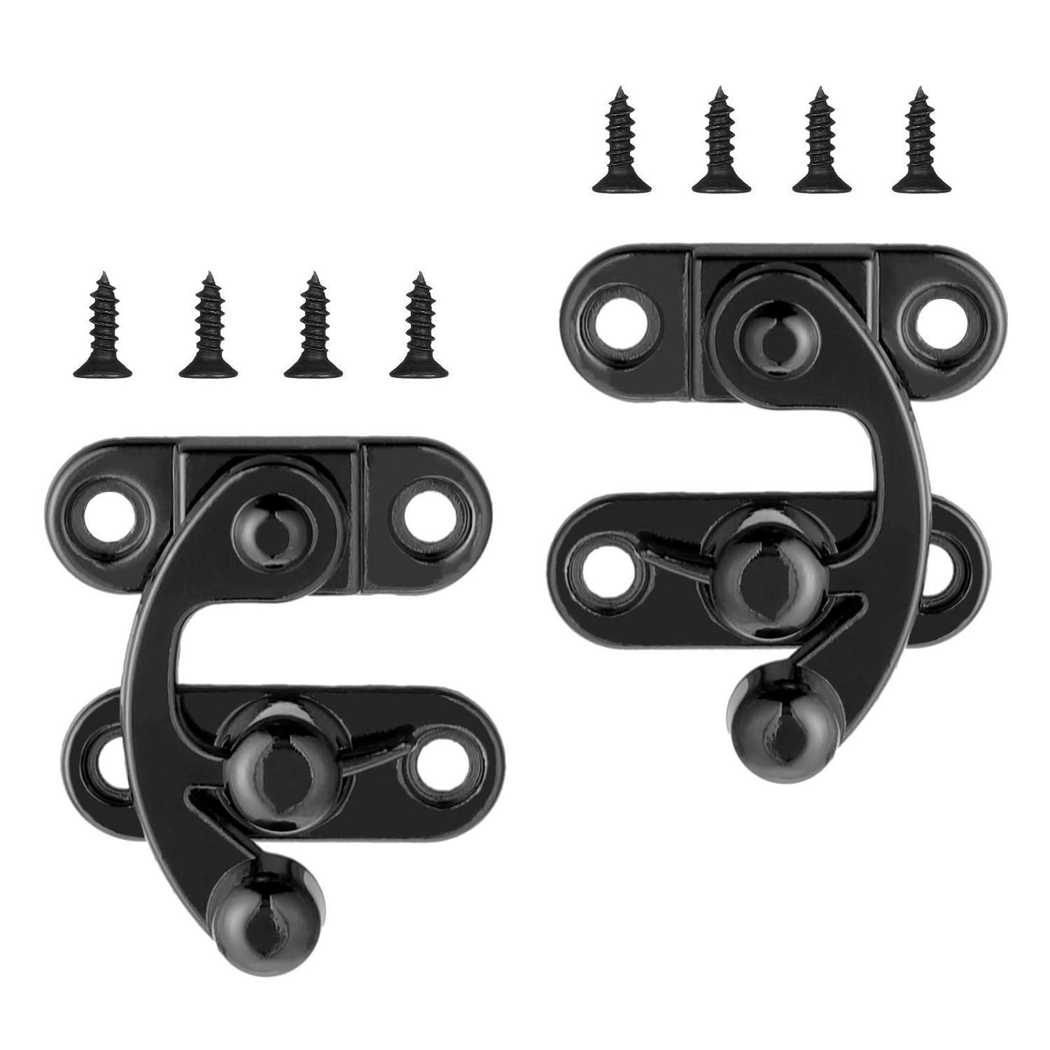 2er Set Hasp Retro Verschluss Mit Schrauben, Kleine Haspenverschlüsse Antik Schwarz