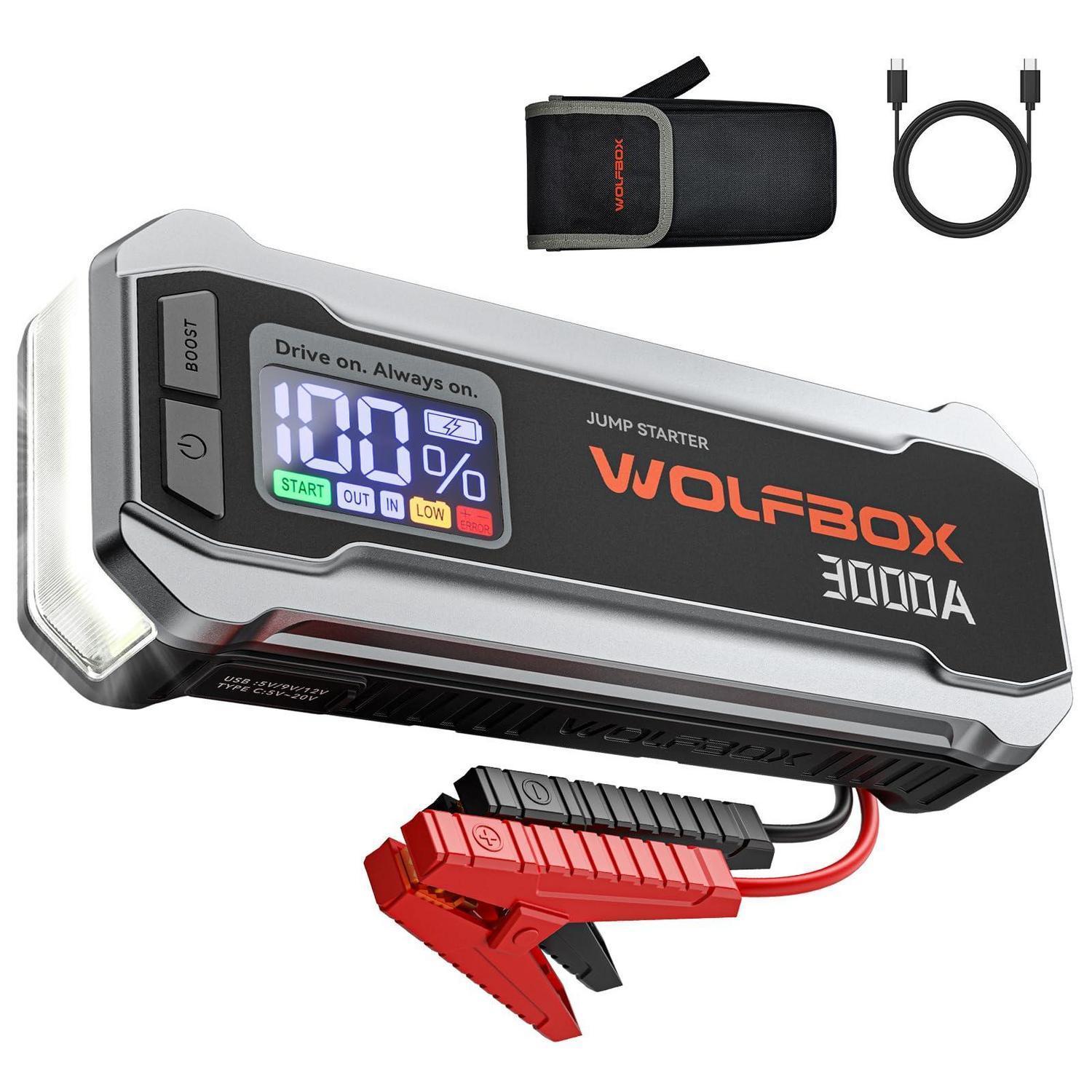 Starthilfe Powerbank 3000a Für 12v Autos, Lkw, Mit Led-taschenlampe & Hd-display