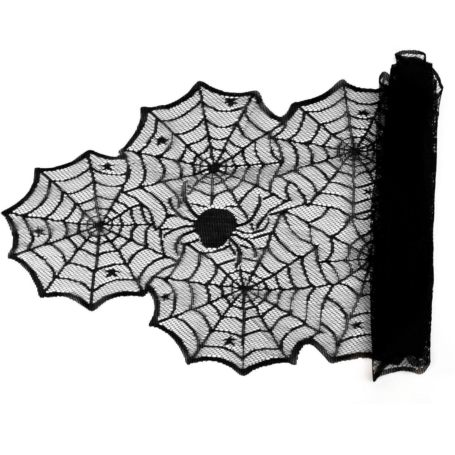 Halloween Tischläufer Spinnennetz 183x45cm Schwarz Für Partys & Deko