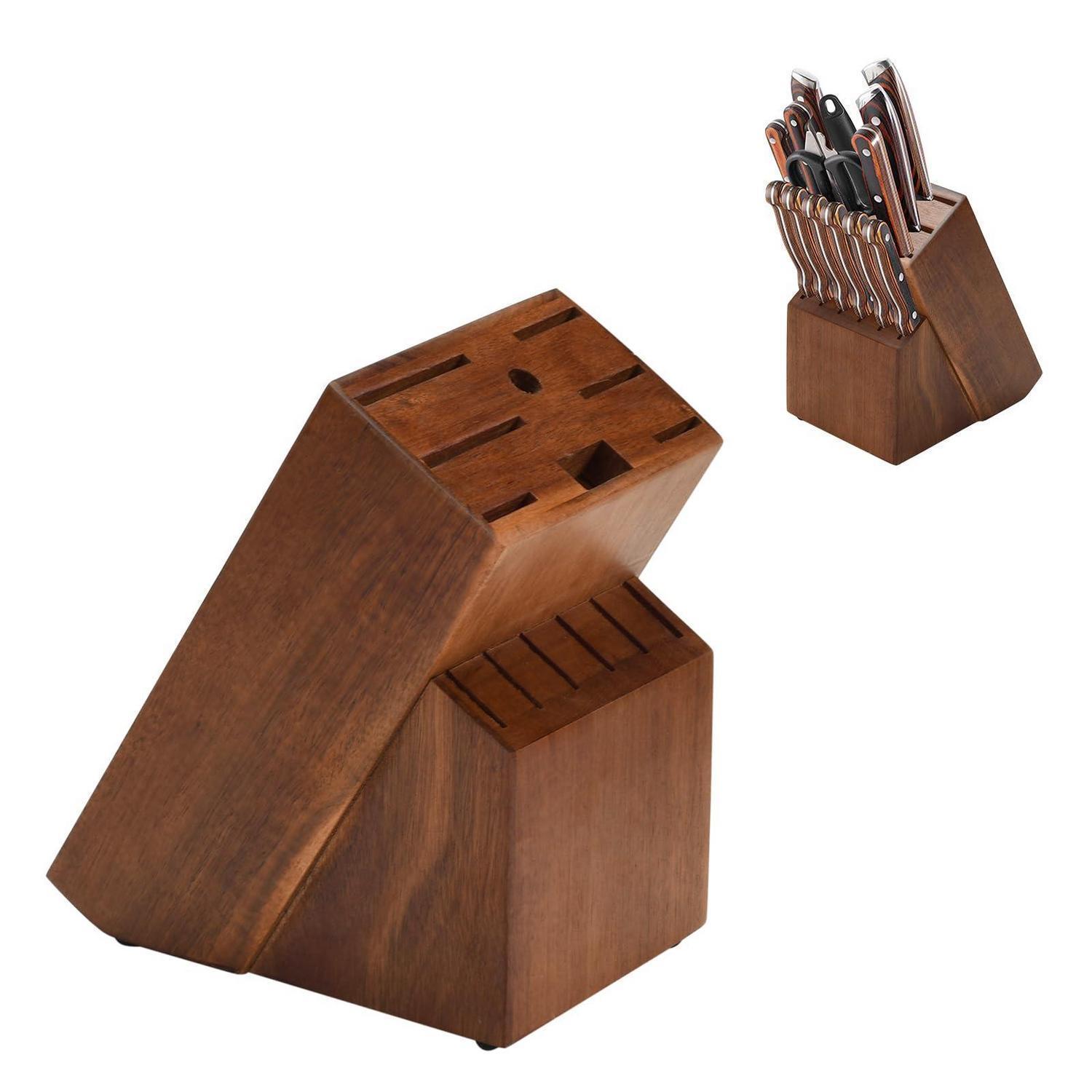 Messerblock Leer Holz, 14 Fächer, Für Küche, Schere & Wetzstahl