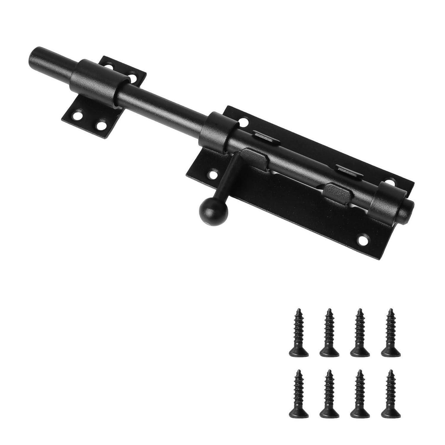 Abschließbarer Türriegel 200mm Schwarz 304 Edelstahl Mit Vorhängeschloss Loch
