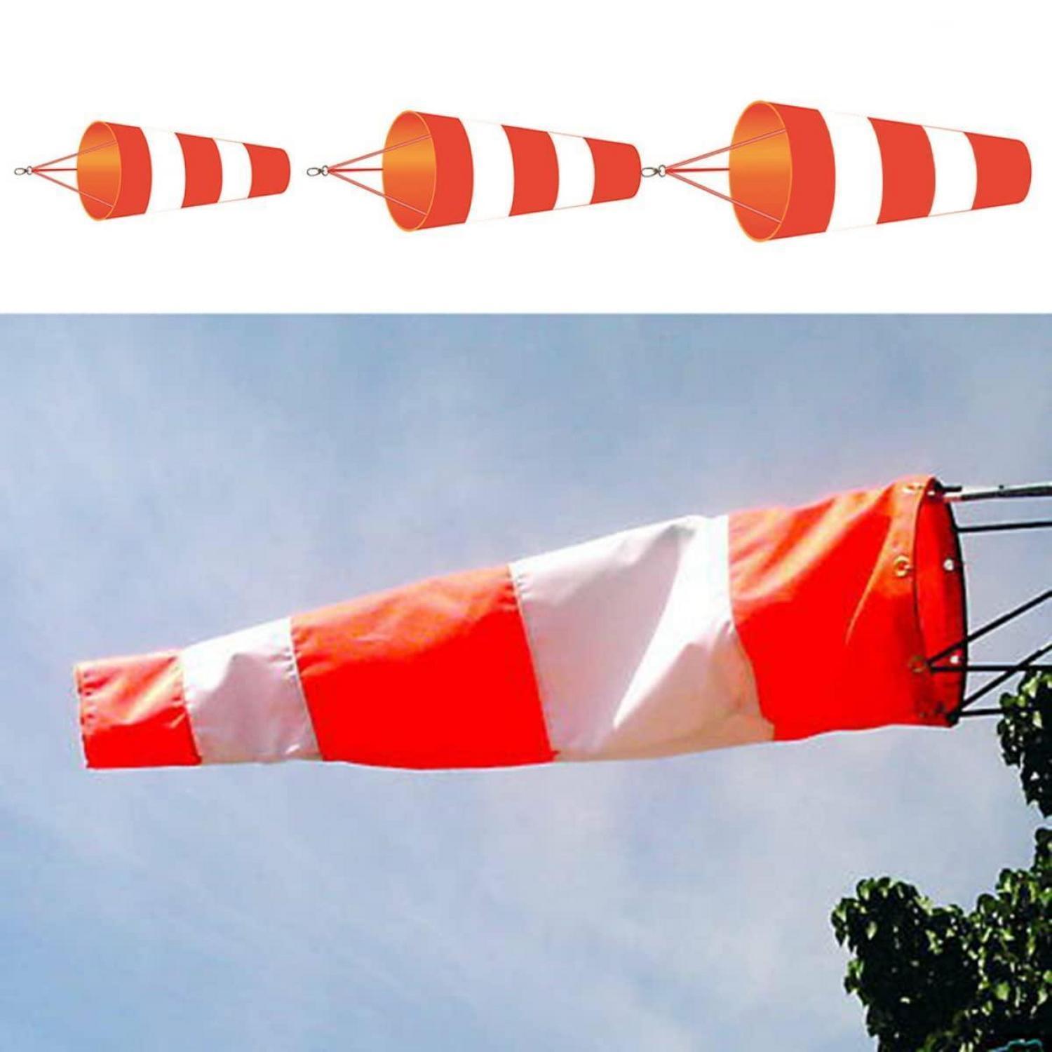 Windsack Rot-weiß Ripstop-polyester Für Garten & Außenbereich 60/80/100cm