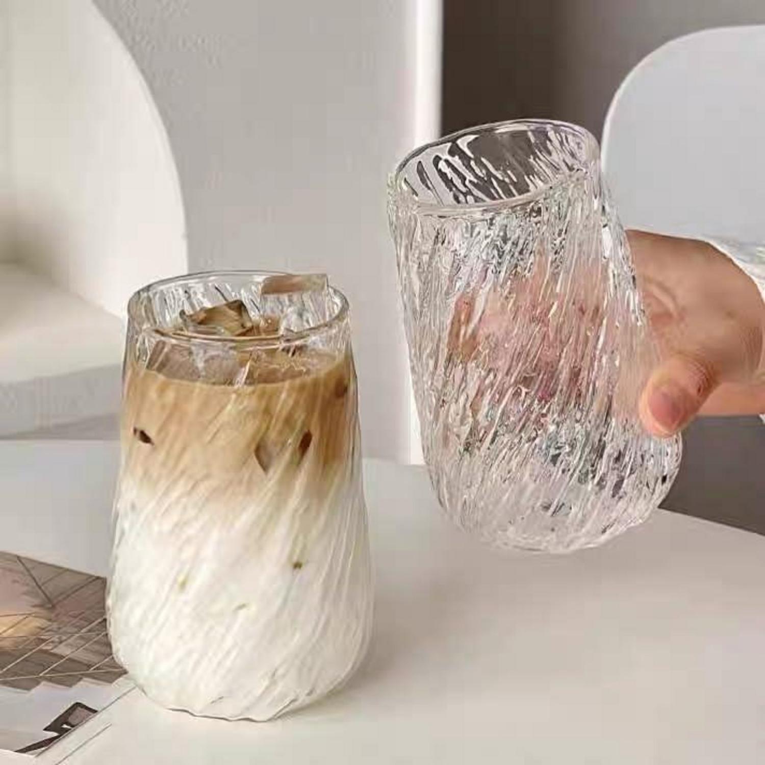 2er Set Kaffee- & Teegläser 400ml, Doppelwandig, Borosilikatglas, Spiralmuster
