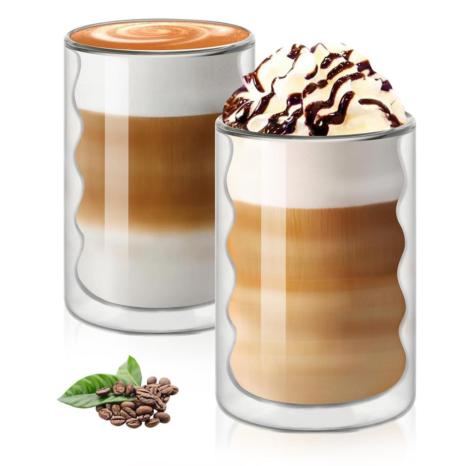 Doppelwandige Espressotassen 375ml, 2er Set, Borosilikatglas, Thermo-effekt