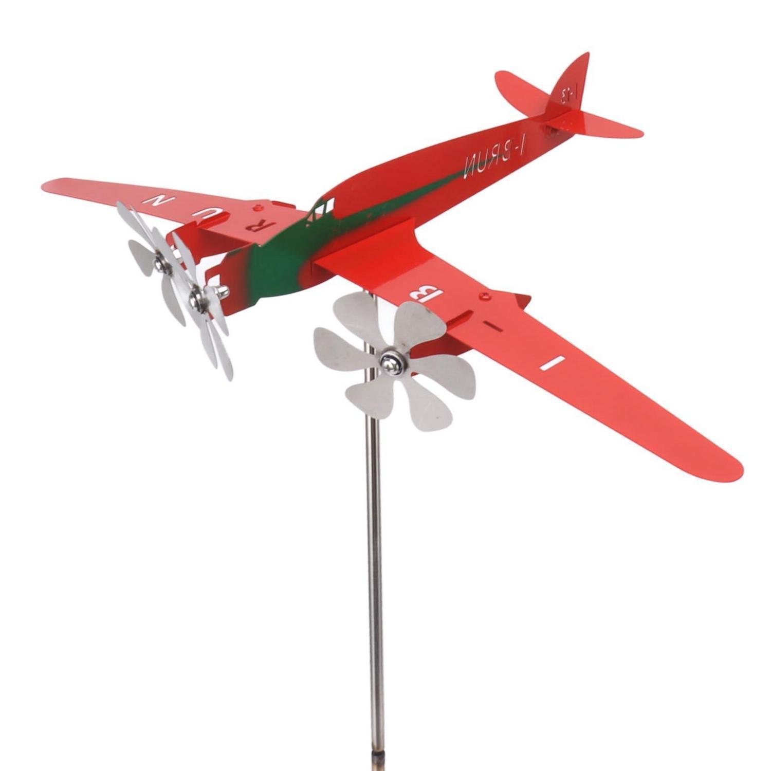 Flugzeug-windspiel Metall, 3d-windmühle Wetterfest, Handgeschweißt, Gartendeko Für Außenbereich
