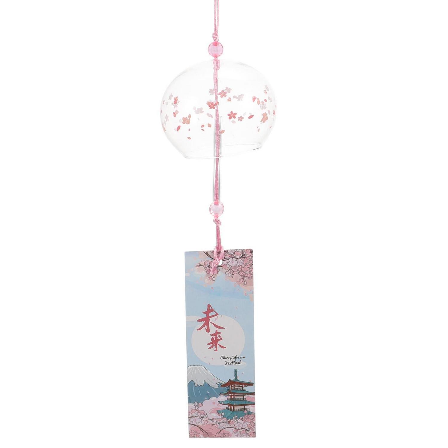 Japanisches Glas Windspiel Kirschblüte Mit Sanftem Klang Für Garten & Balkon