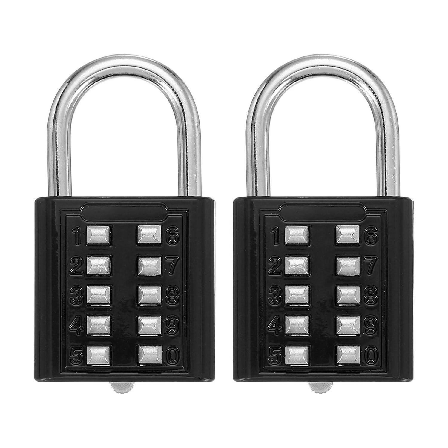 2er Set Druckknopf-kombinationsschlösser Schwarz, 10-stellig, 5-positionen Verriegelung