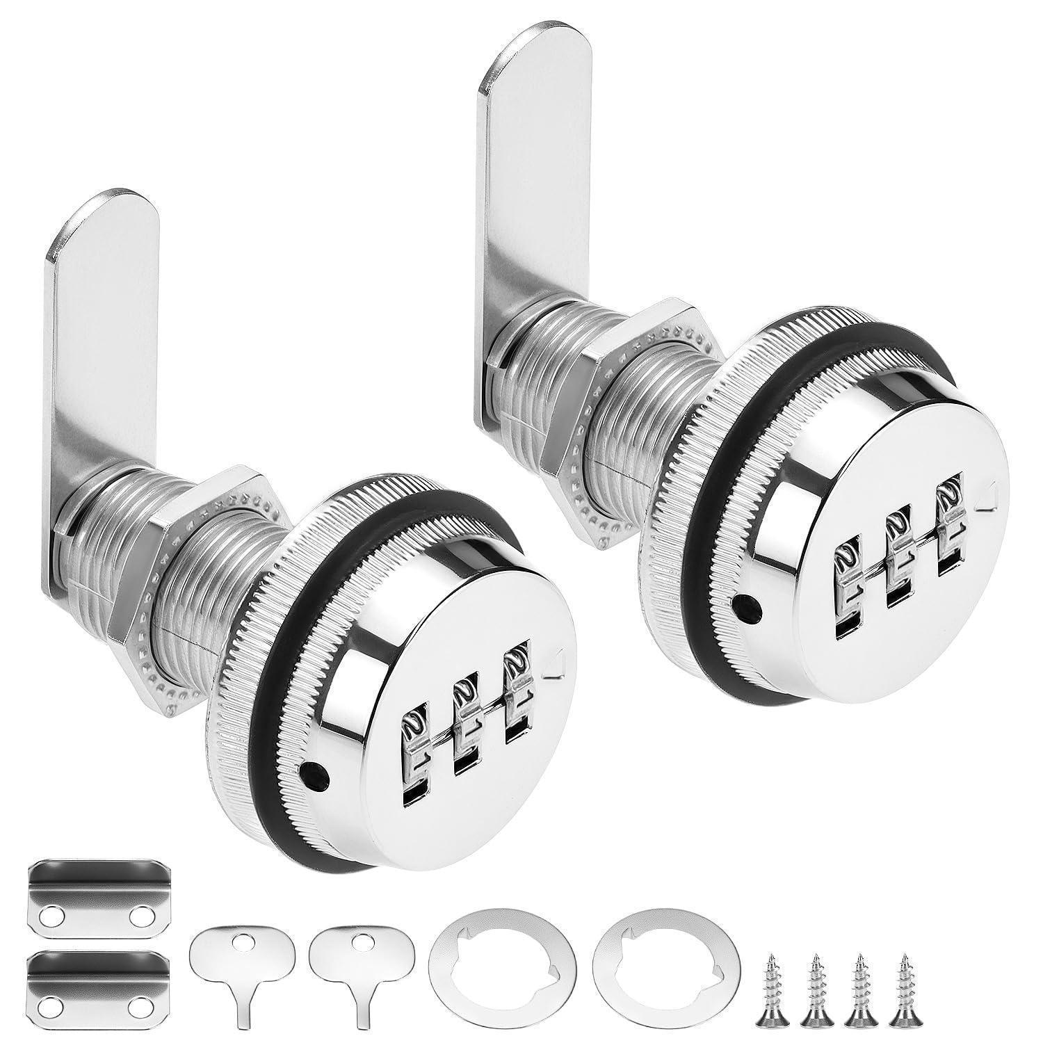 2er Set Zahlenschloss 3-stellig Silber Für Schränke Und Spinde