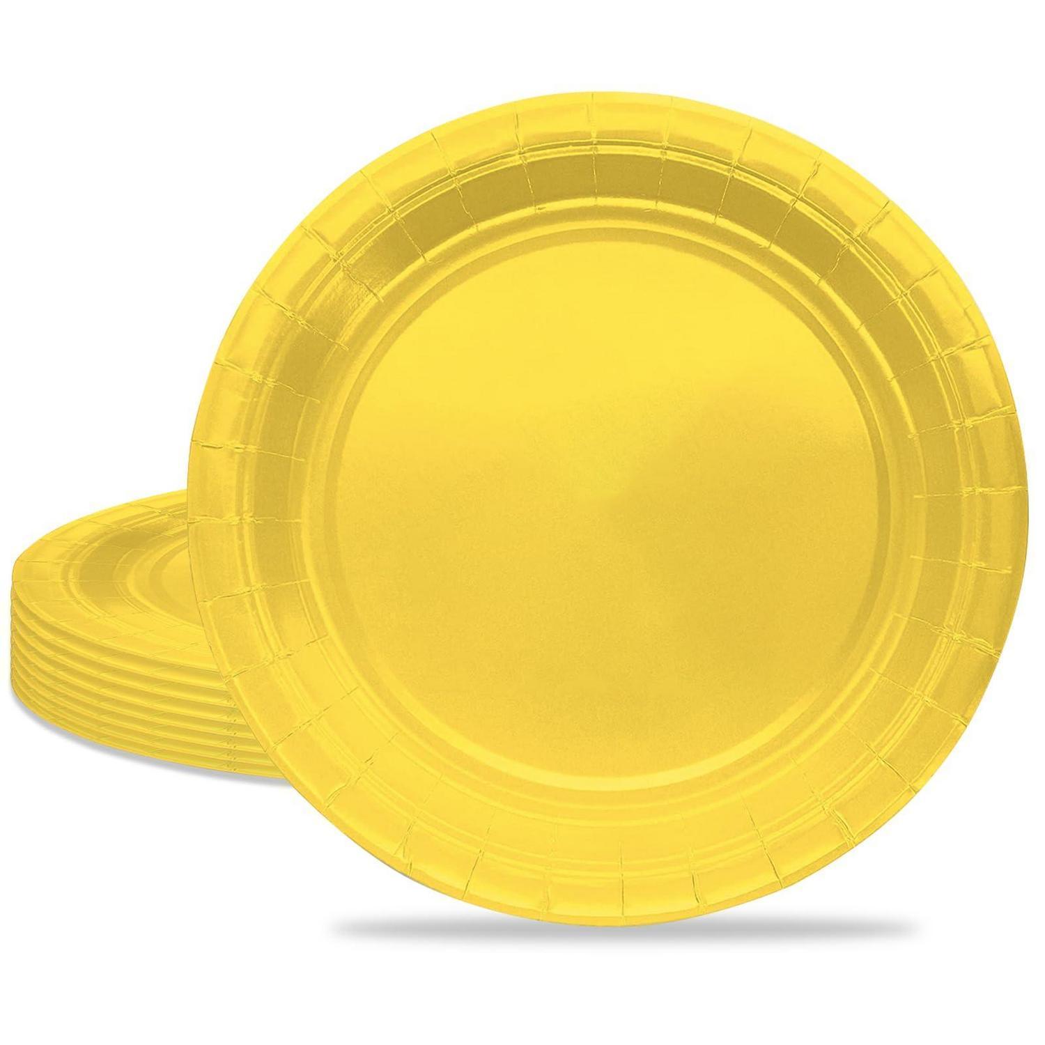 16x Gelbe Pappteller 23cm Für Partys & Geburtstage