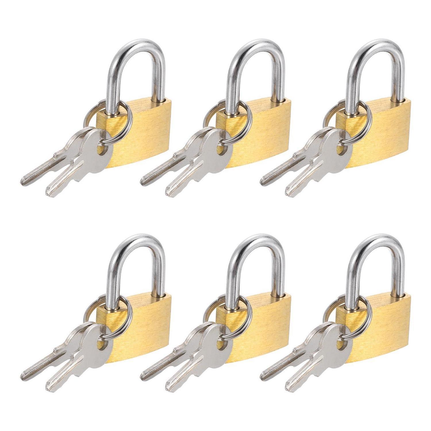6er Set Messing Vorhängeschlösser Mit Schlüssel, Kurz, Wasserdicht, Rostfrei