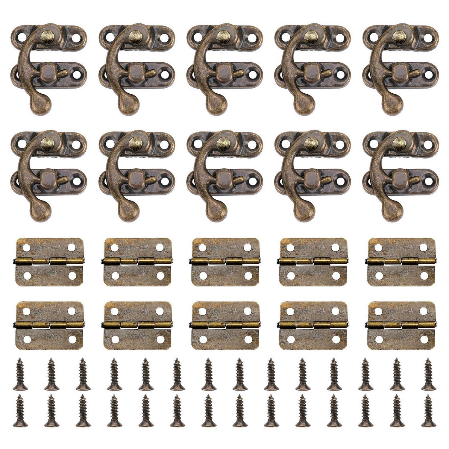 Antike Vorhängeschloss & Scharnier Set Für Holzkisten, Zinklegierung, Bronze