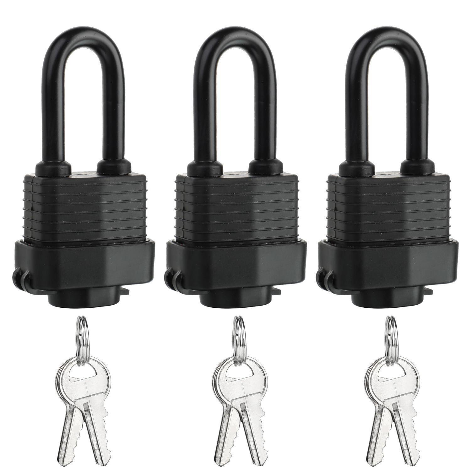 Vorhängeschlösser Set 3 Stück, Wasserdicht, Gleichschließend, Für Außenbereich