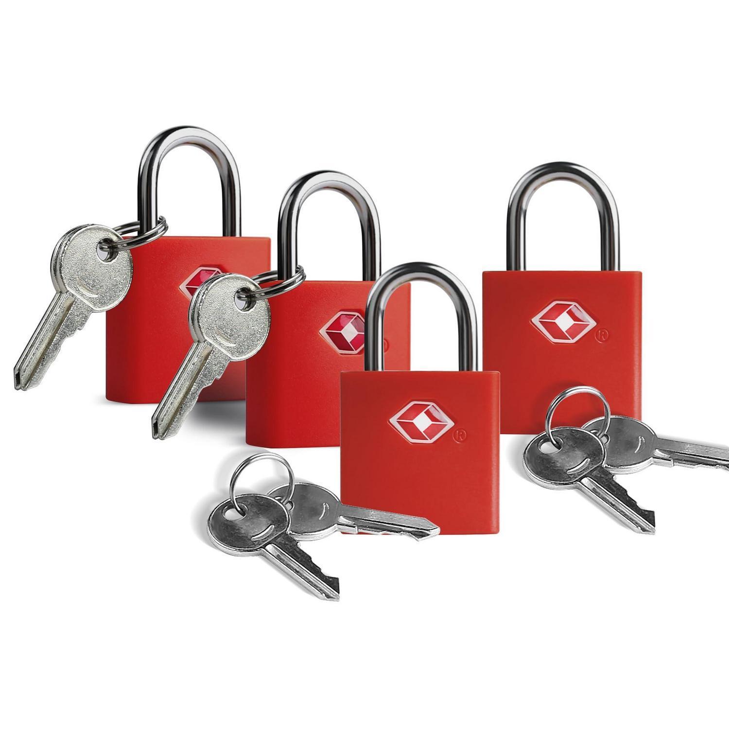 Tsa Gepäckschlösser 4er Pack Mit Schlüssel, Gleichschließend, Rot