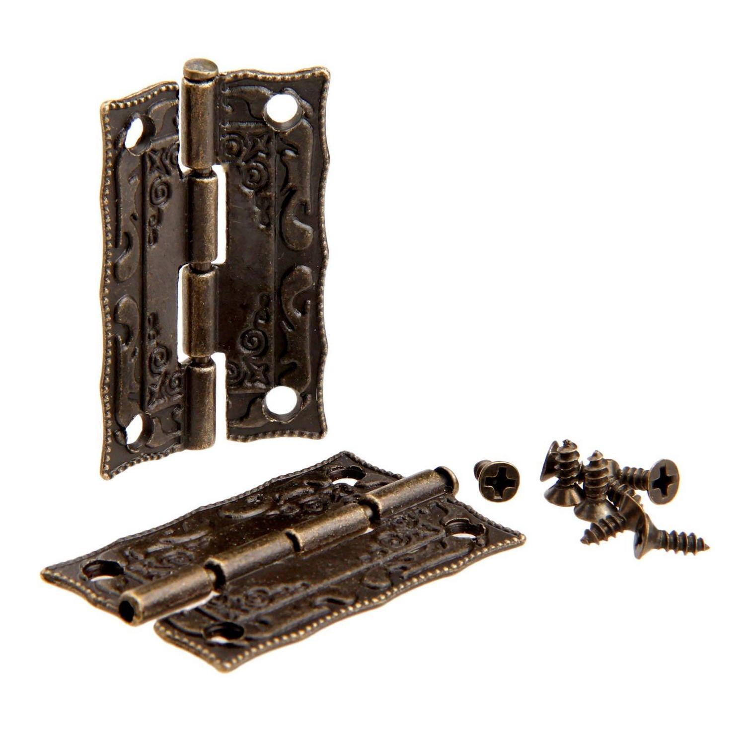 2x Antike Haspel Riegel Für Möbel, Schränke, Schmuckkästchen, Zinklegierung, Bronze