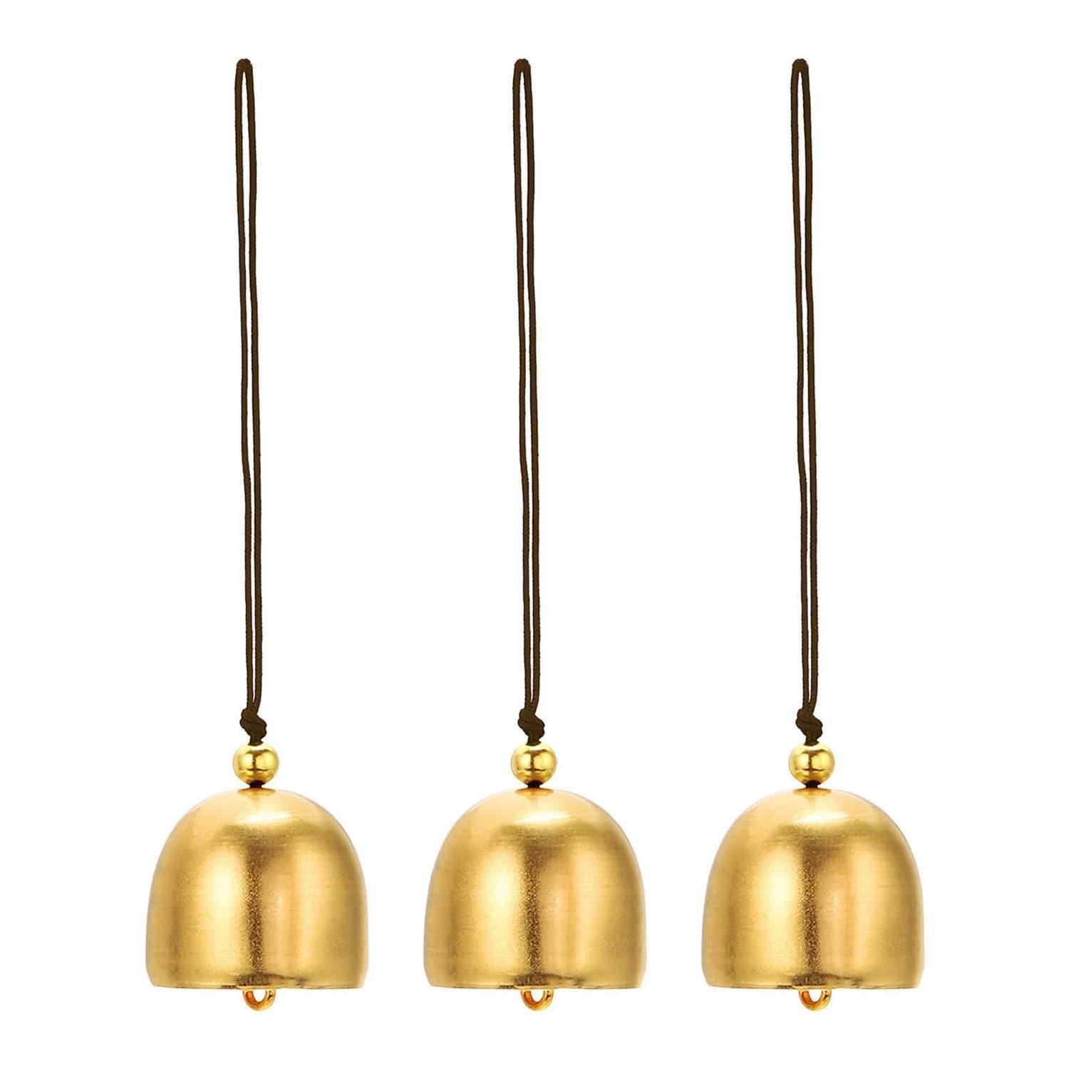 Windspiel 3 Stück Metall Retro Chinesische Glocken Goldbraun Für Garten & Außenbereich