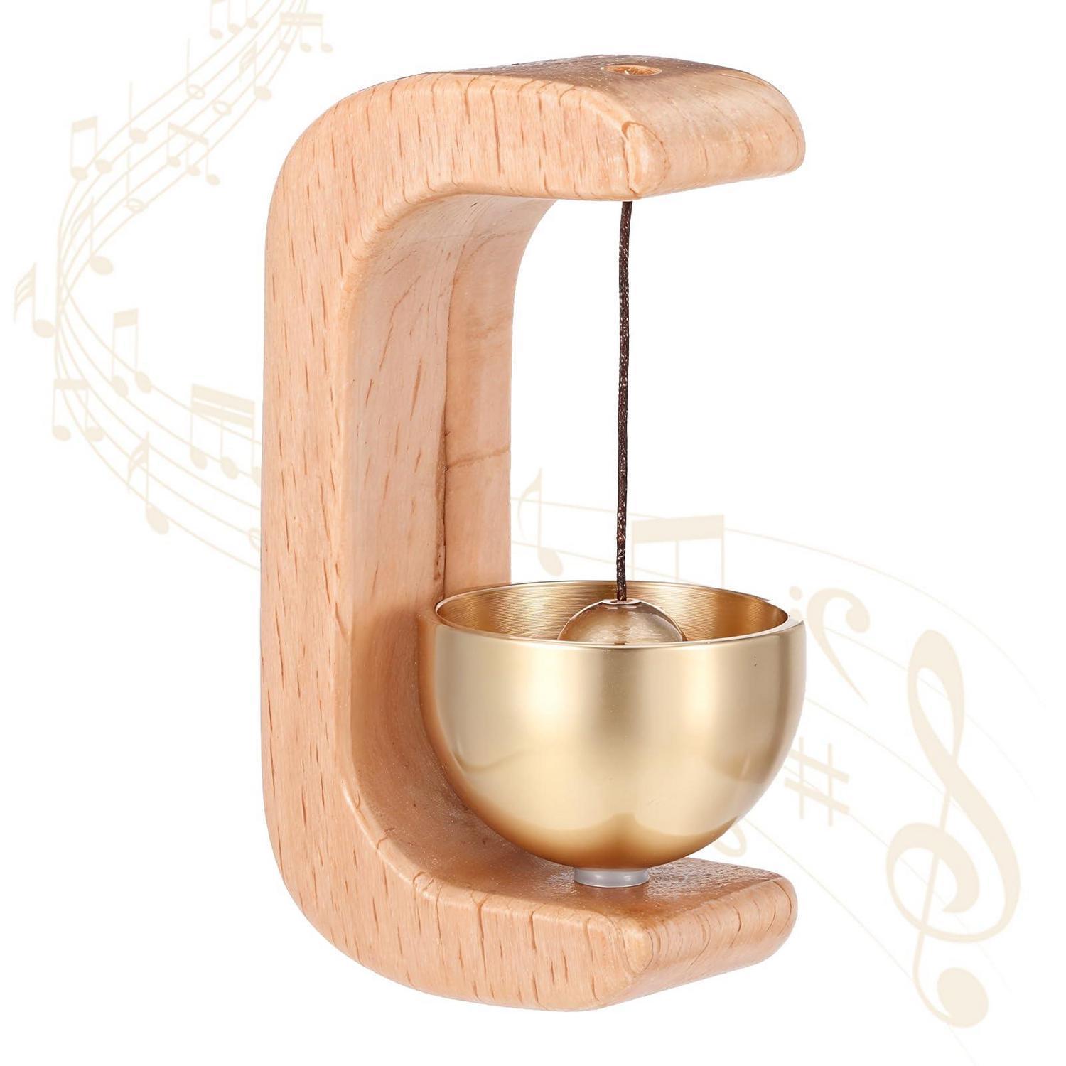 Holz Windspiel Mit Messingglocke, Magnetisch, Ohne Bohren